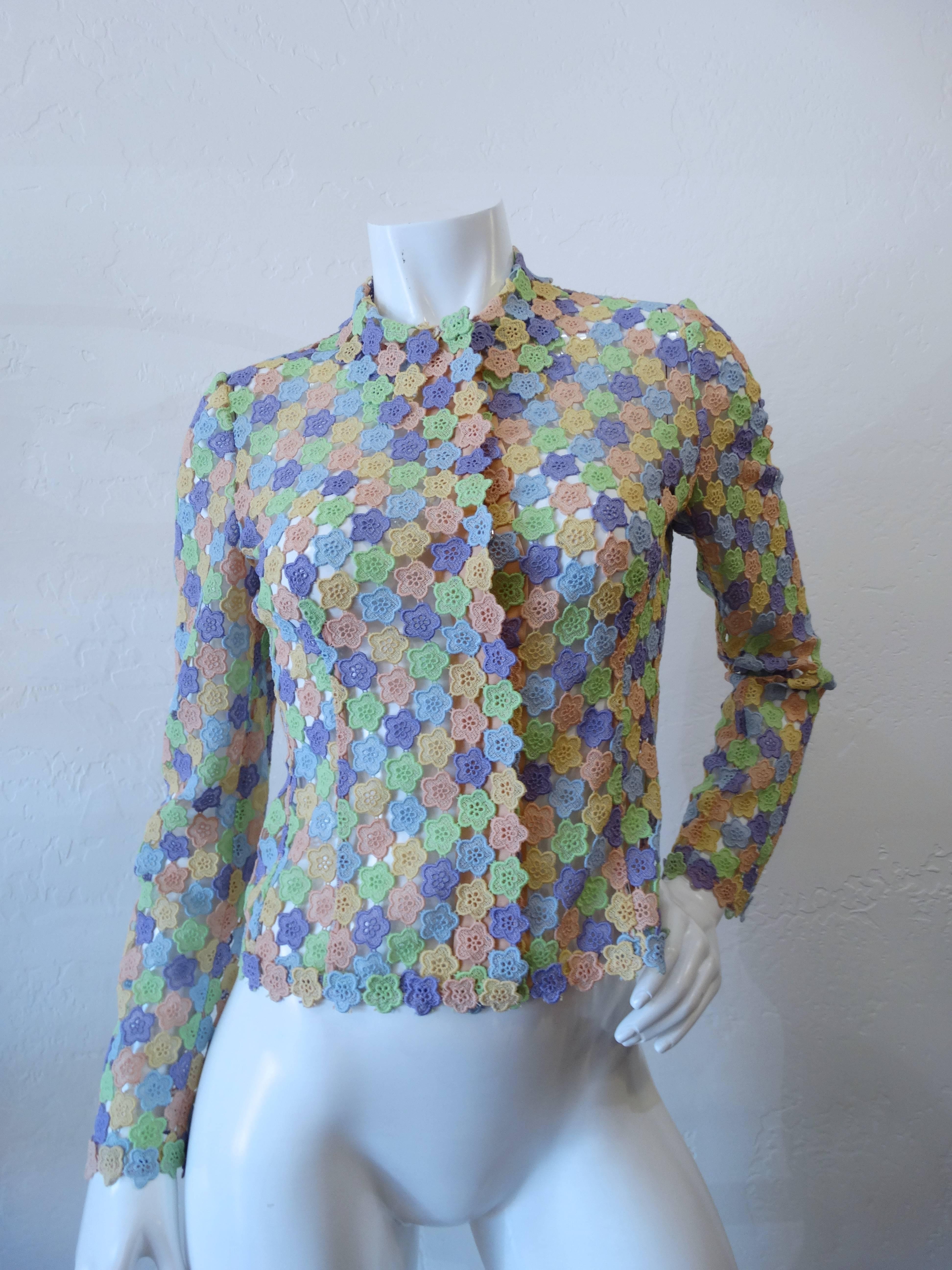1990s Moschino Cheap & Chic Pastel Floral Blouse 2