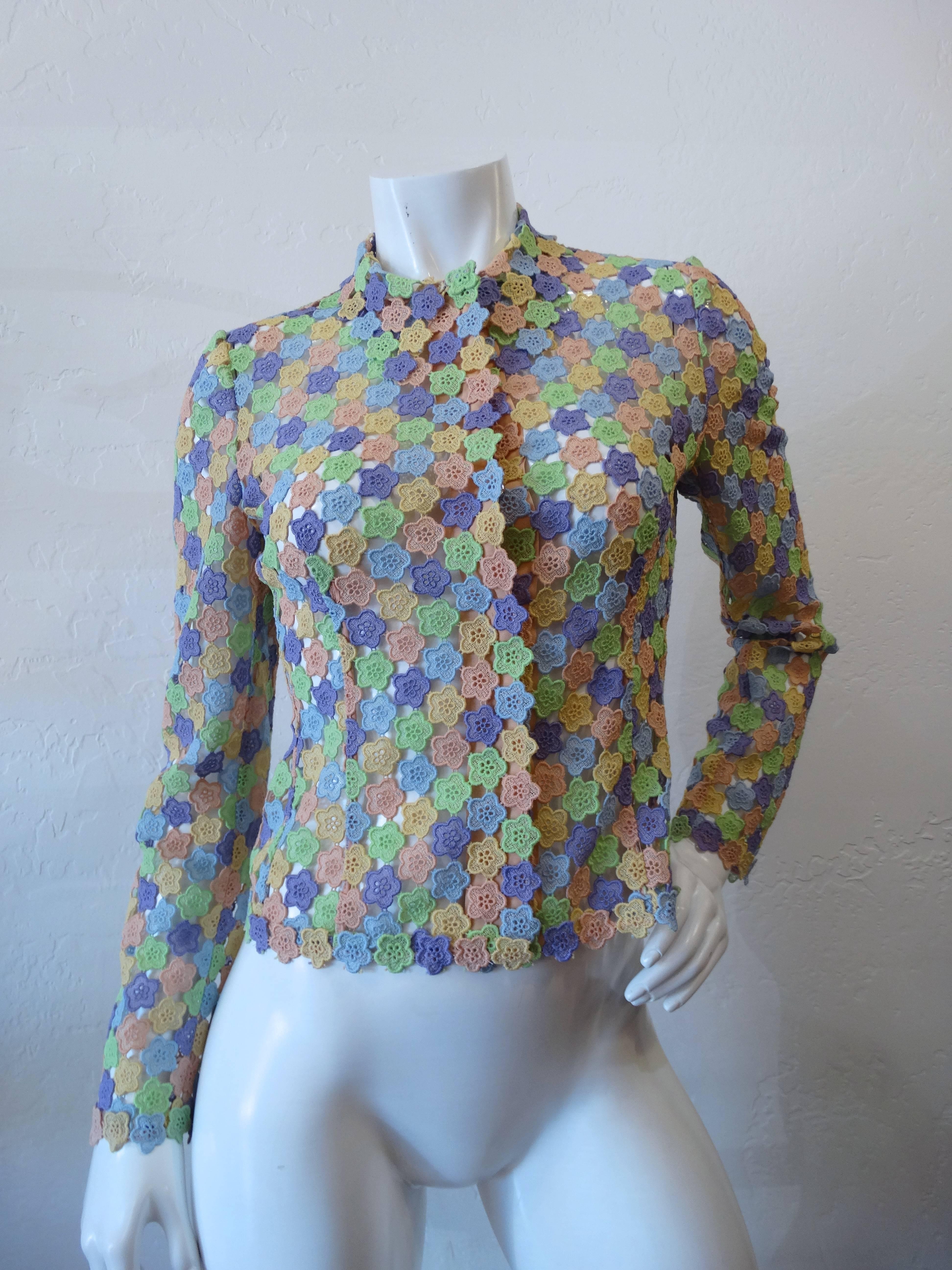 1990s Moschino Cheap & Chic Pastel Floral Blouse 3