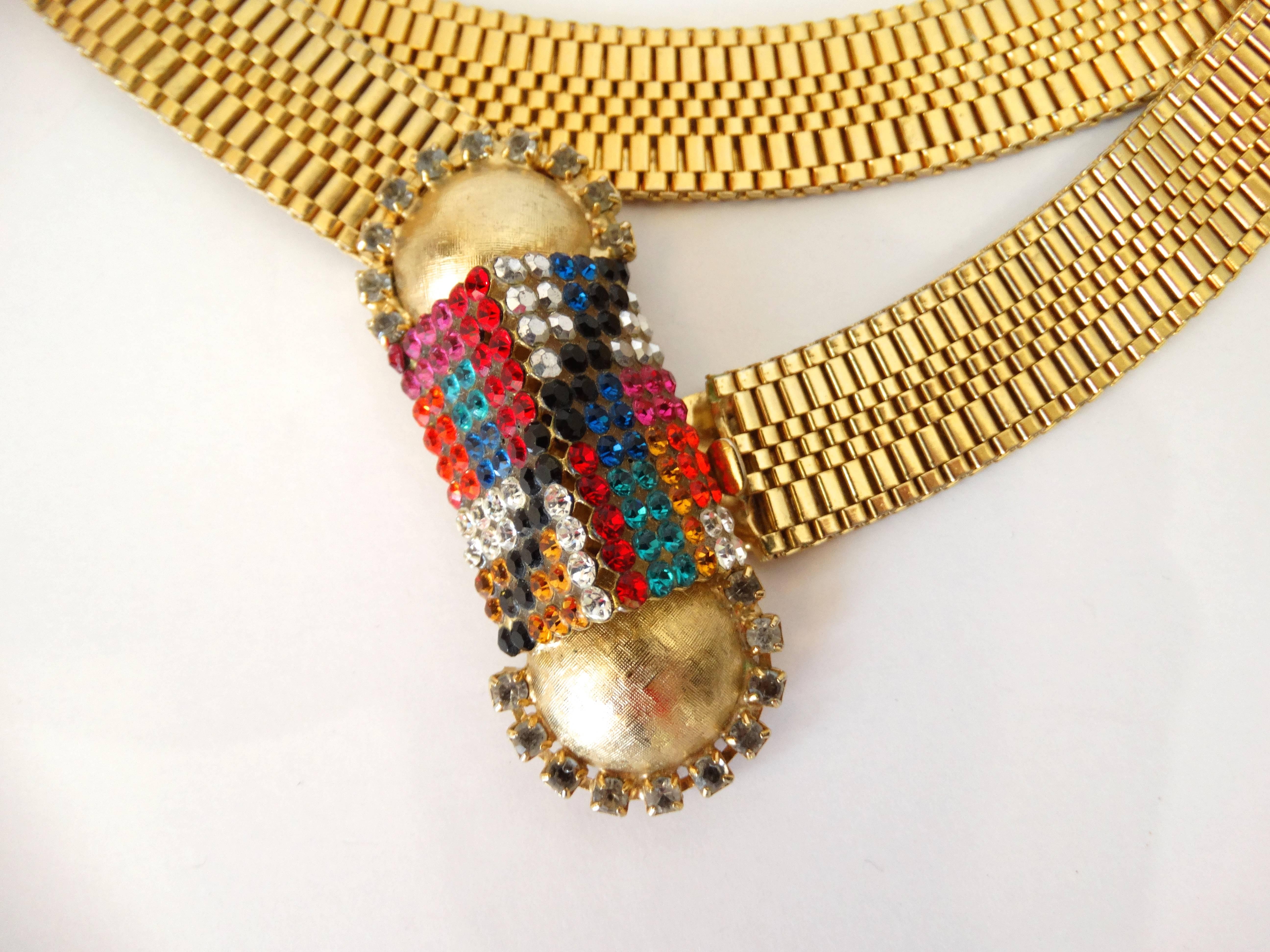 1980s SONIA DEMARIA Goldtone Necklace In Excellent Condition In Scottsdale, AZ