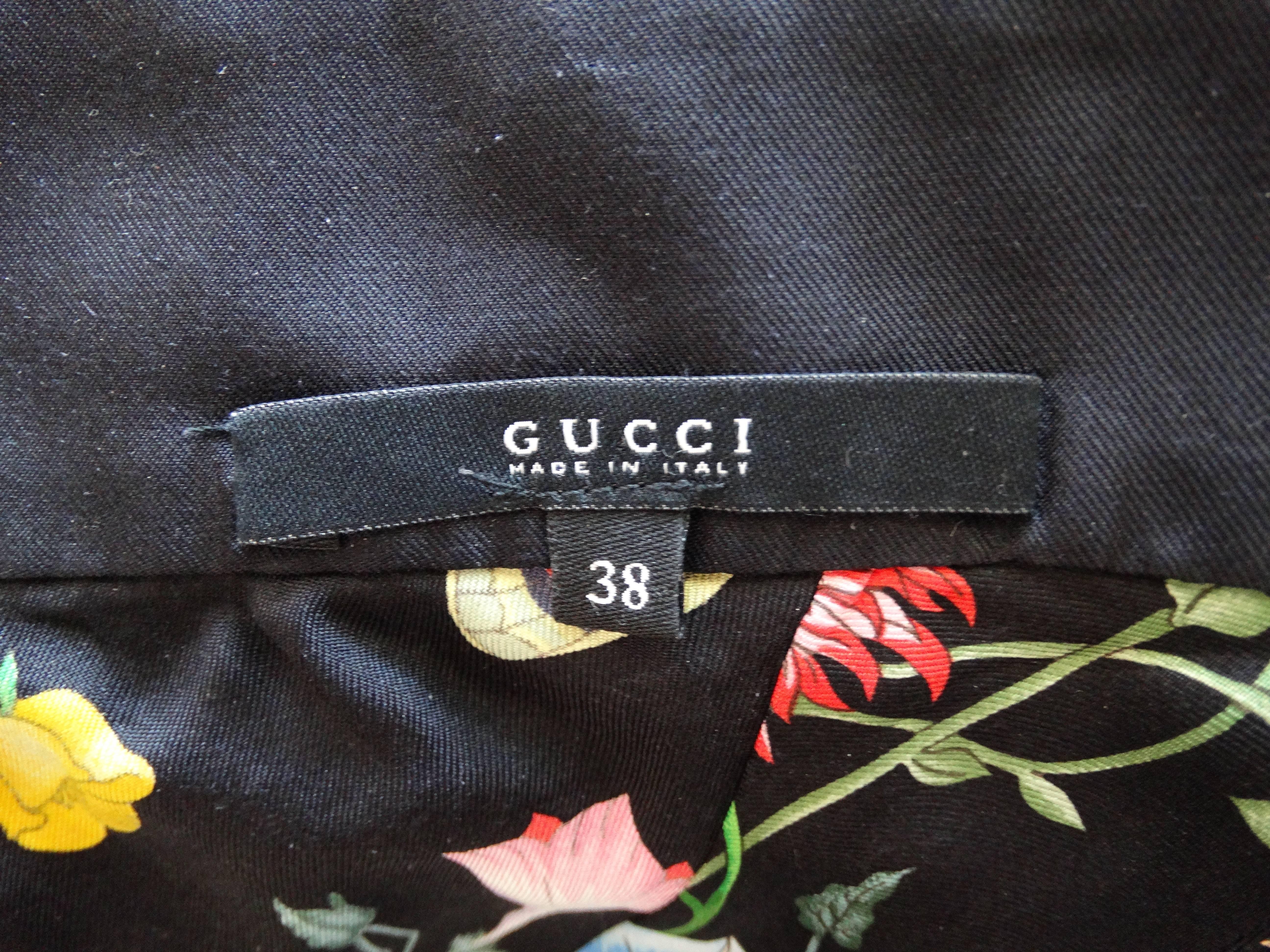 Women's 2000s Gucci Flora Silk Halter Blouse