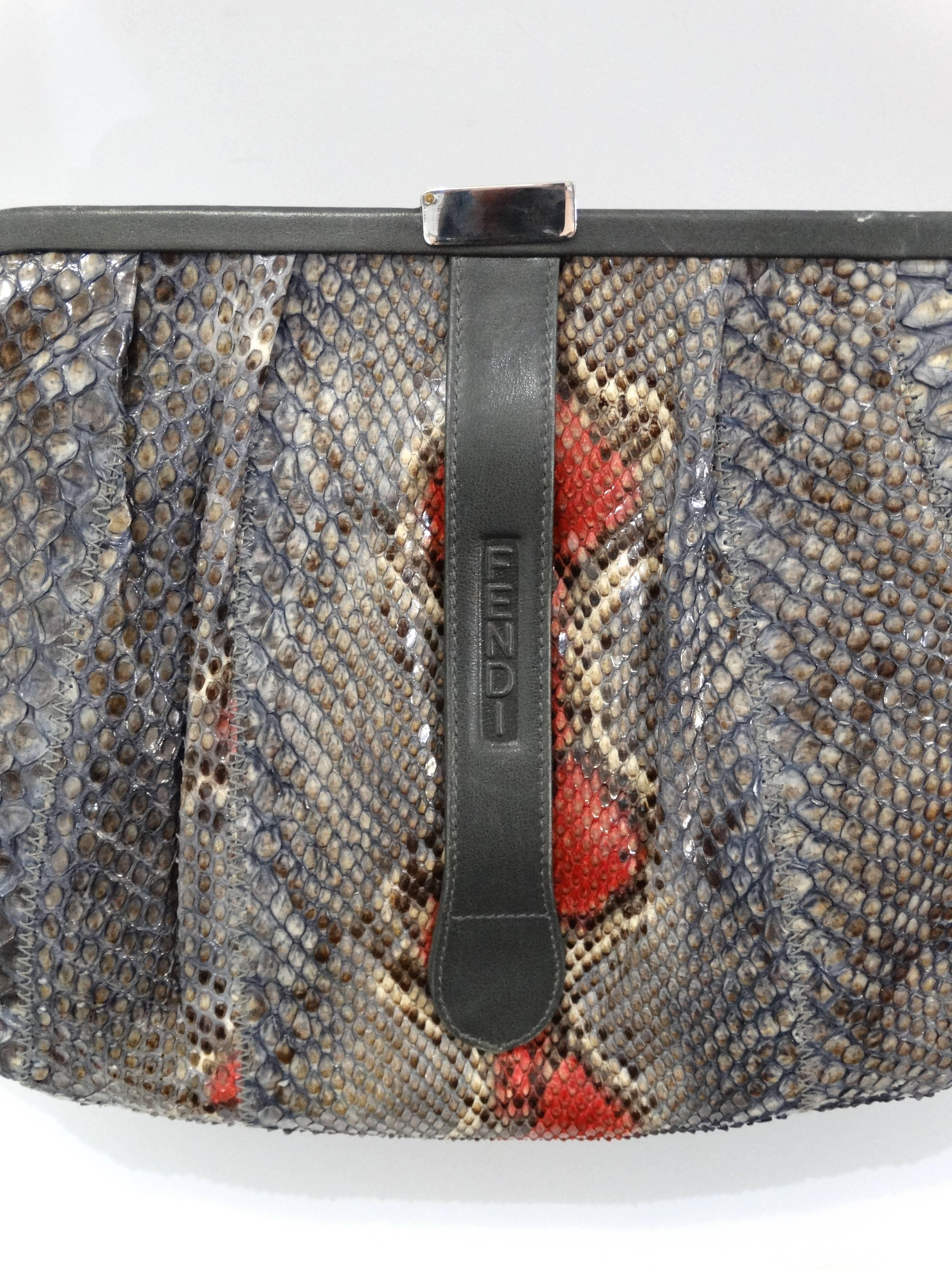 Rare 1980s Fendi Snakeskin Crossbody Bag In Good Condition For Sale In Scottsdale, AZ