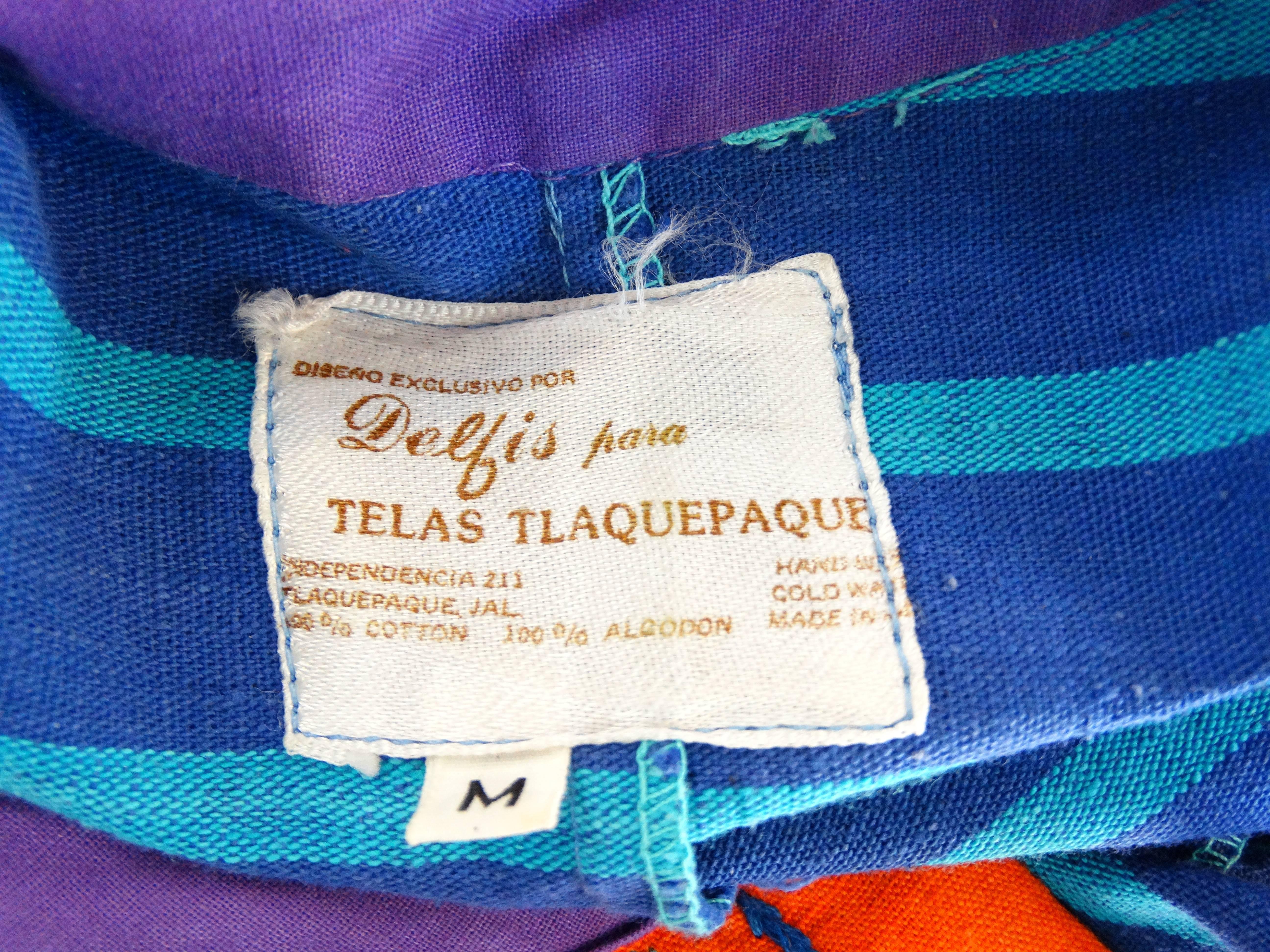 1970s Delfis Para Telas Tlaquepaque Mexican Dress 2