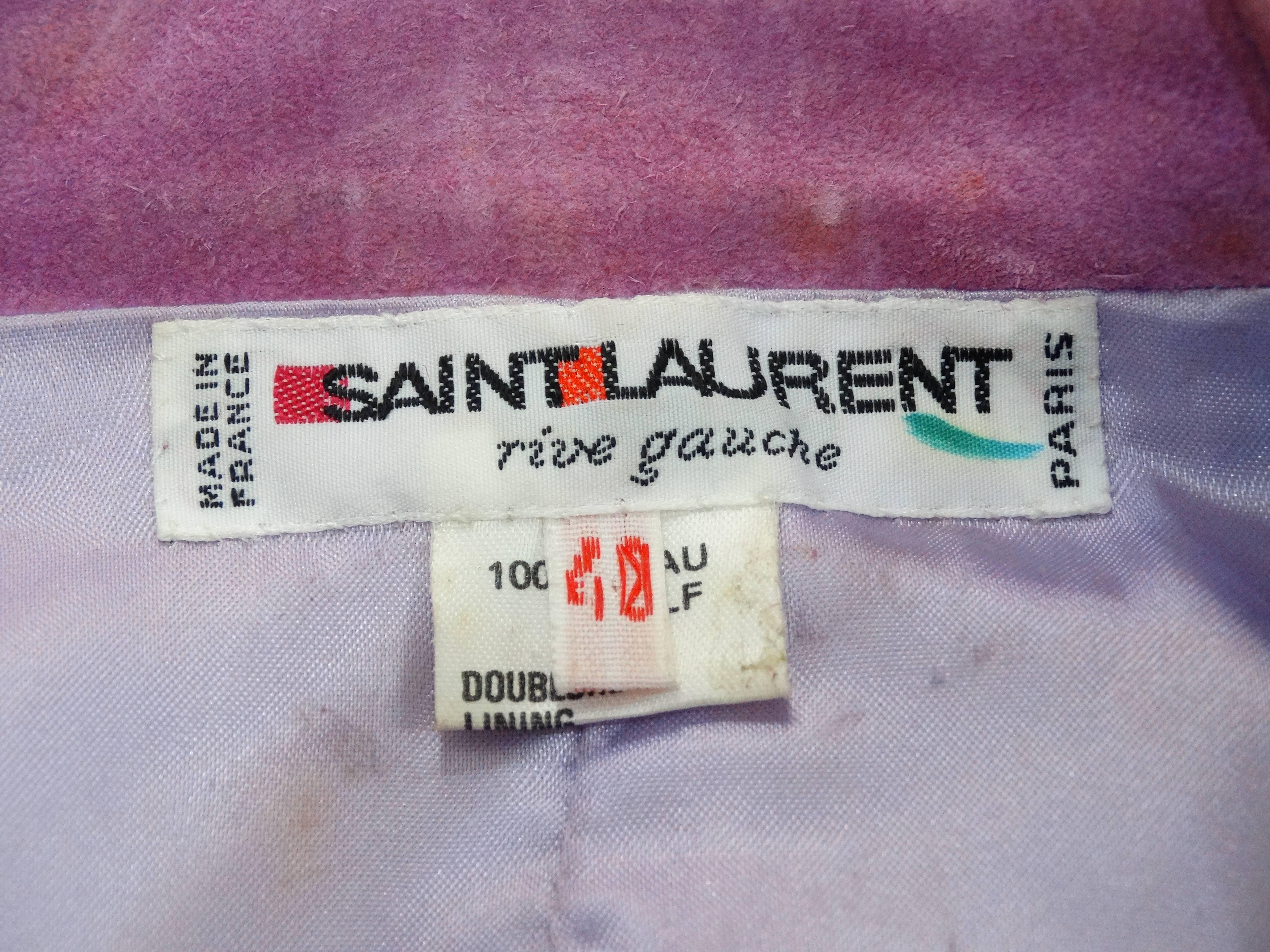 1980s Saint Laurent, Yves Power Lilac Suede Set 2