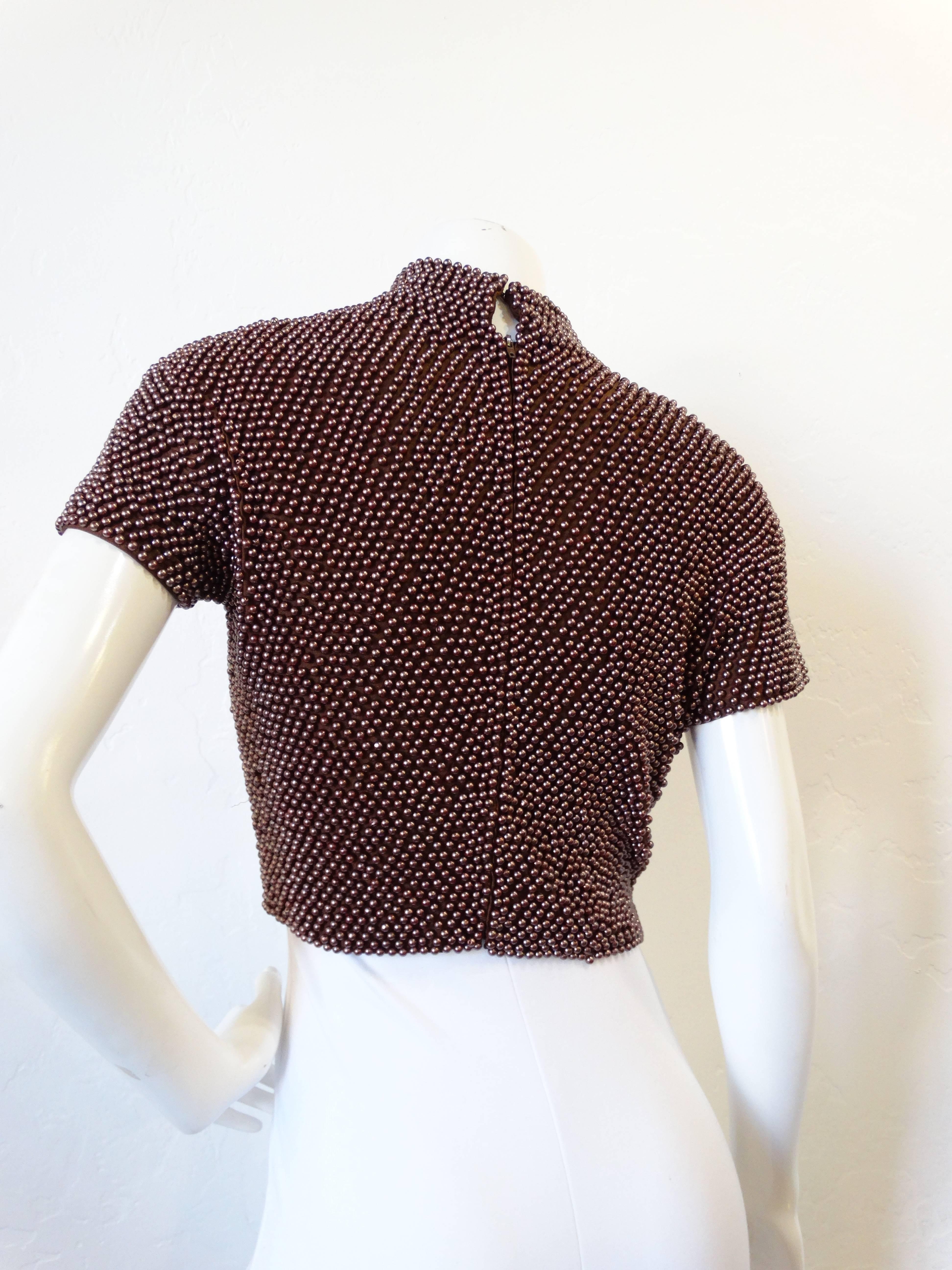 pearl beaded crop top