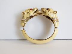 1970 Ciner Double Headed Panther Jeweled Bracelet