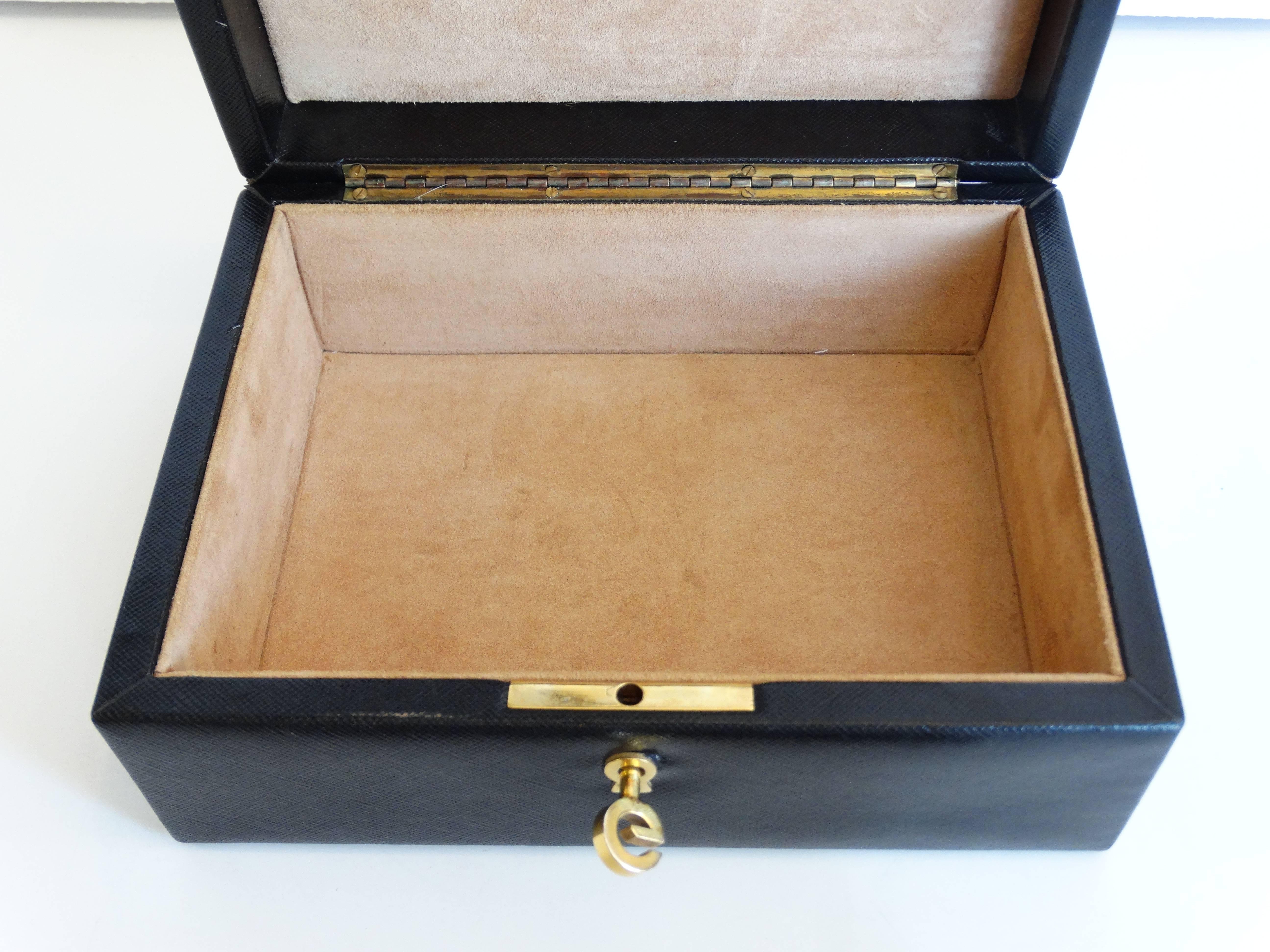 1980s Gucci Black Leather Jewelry Box 1