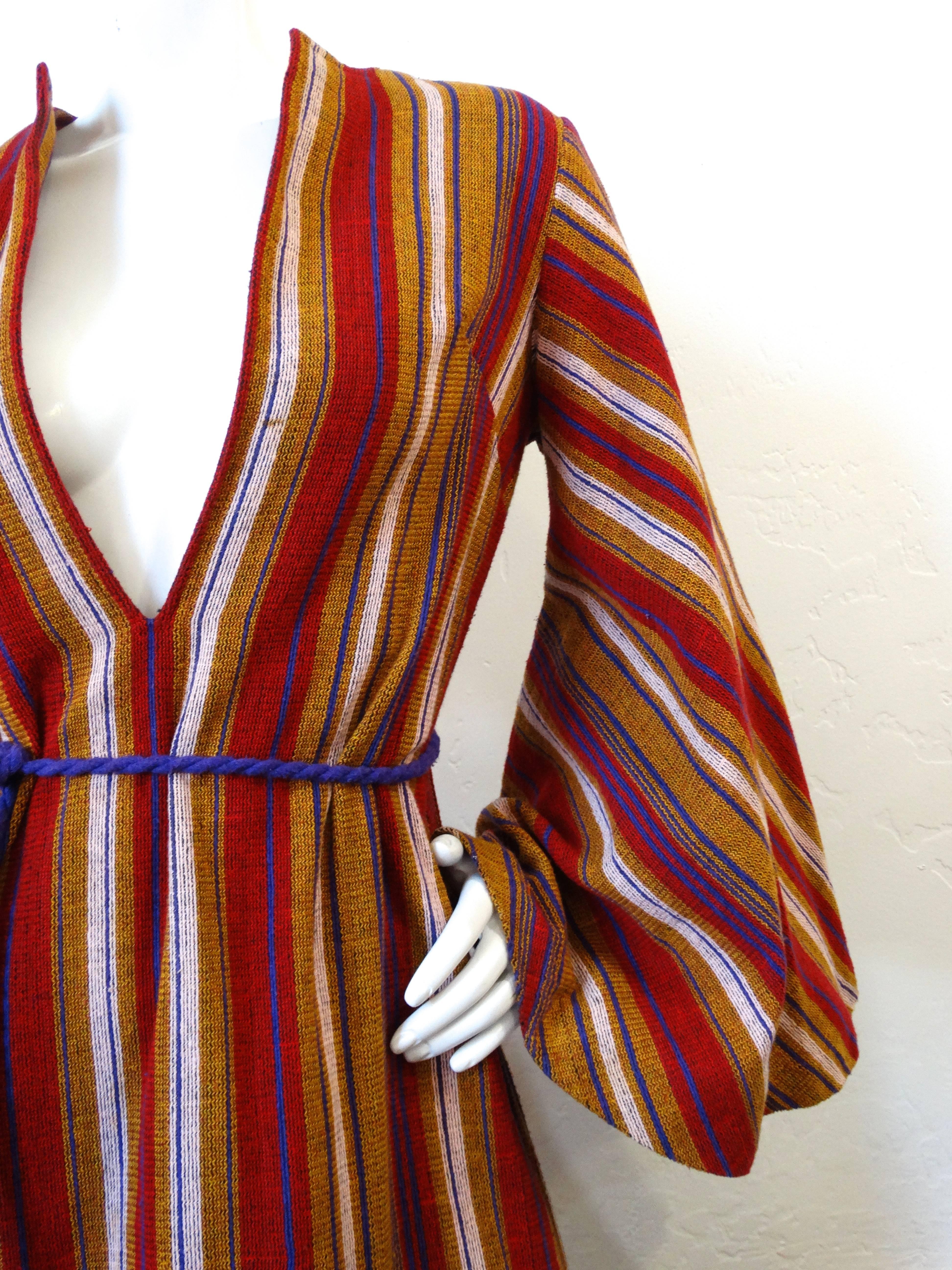 1970s Bell Sleeve Striped Rikma Dress 3