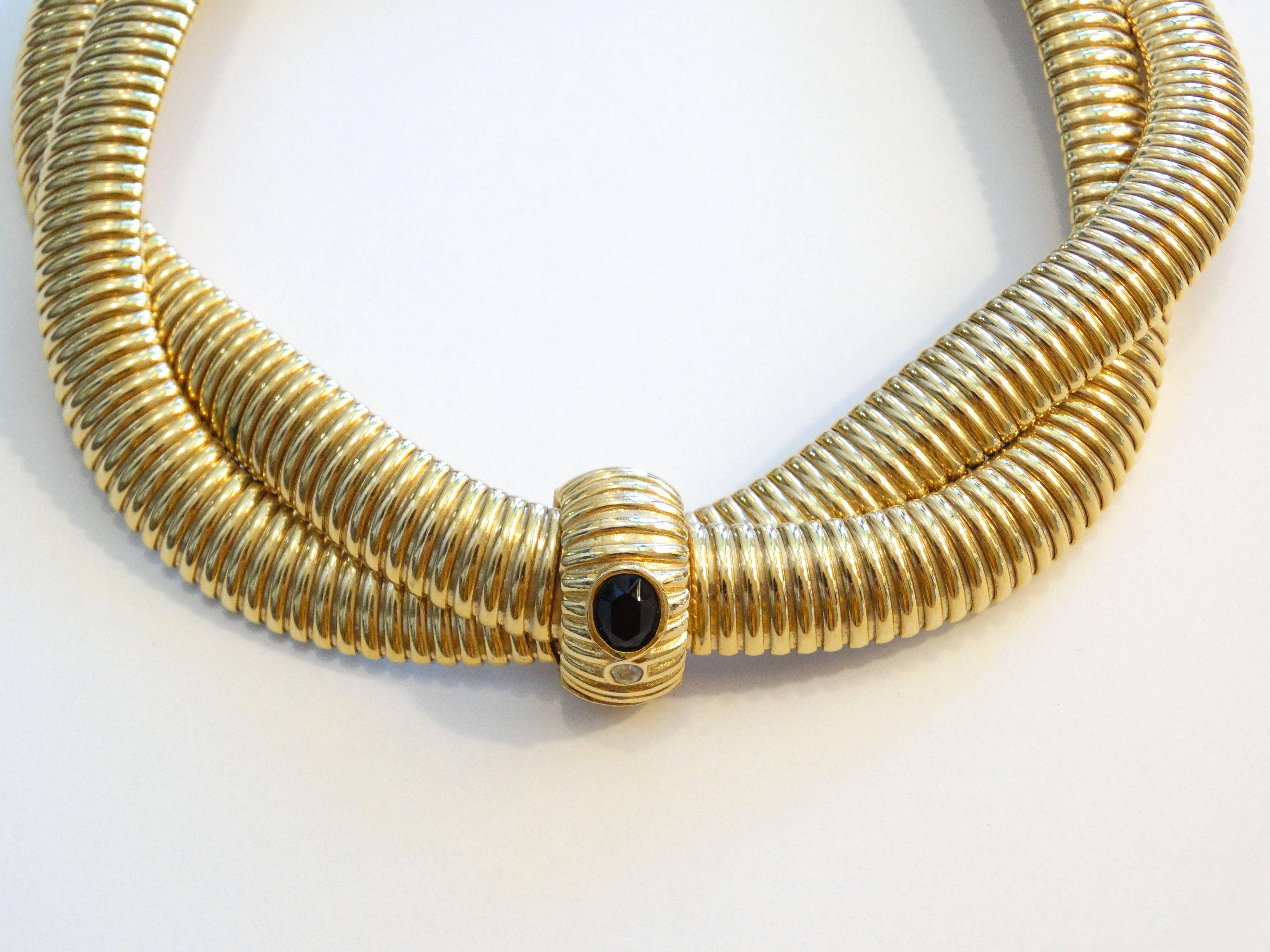 1980s Givenchy Twisted Gold Collar Necklace In Excellent Condition In Scottsdale, AZ