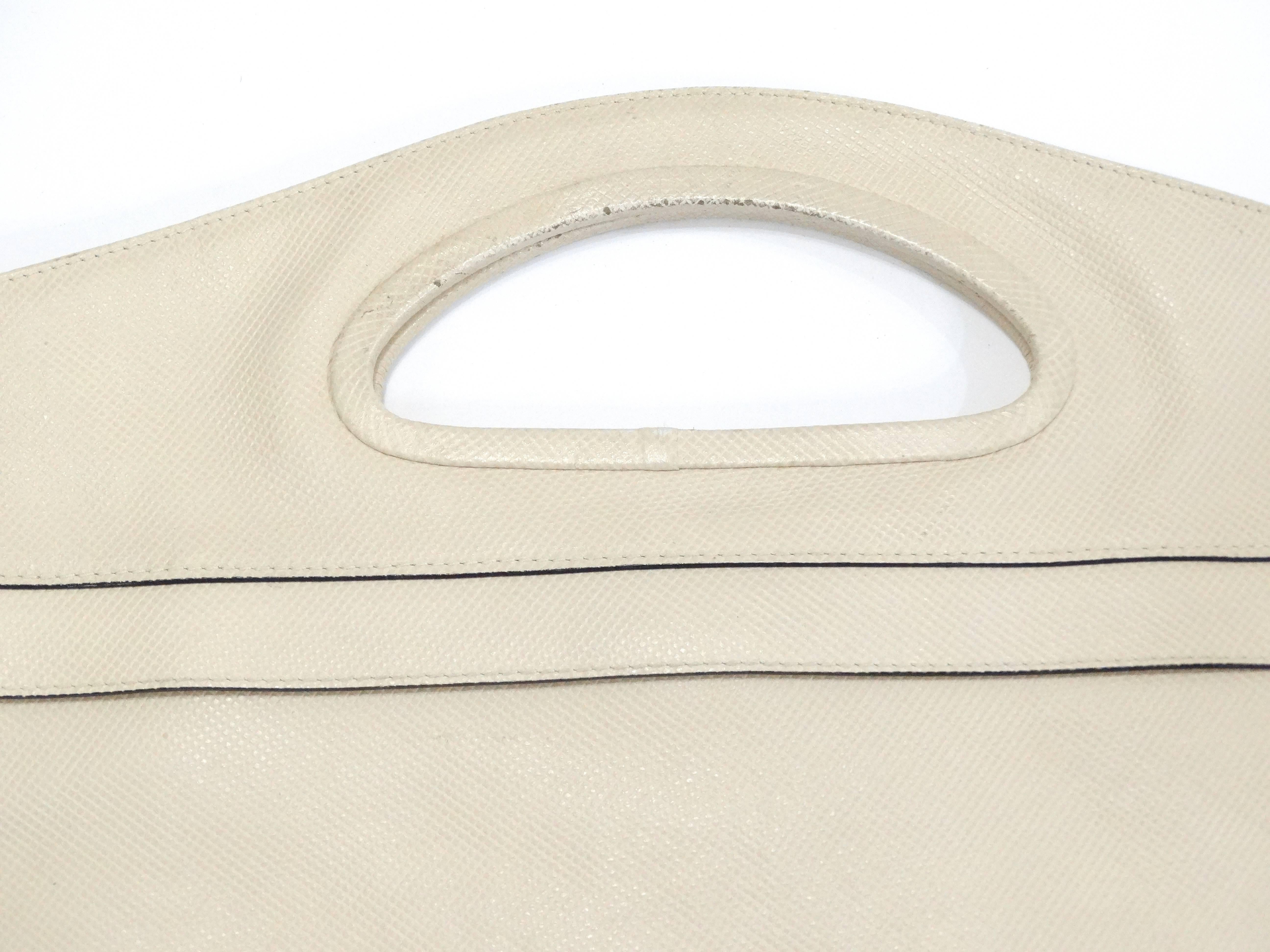 1980er Jahre Bottega Veneta Rechteckige Handtasche (Beige) im Angebot