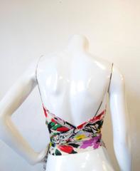 1990s Sonia Rykiel Silk Floral Wrap Top