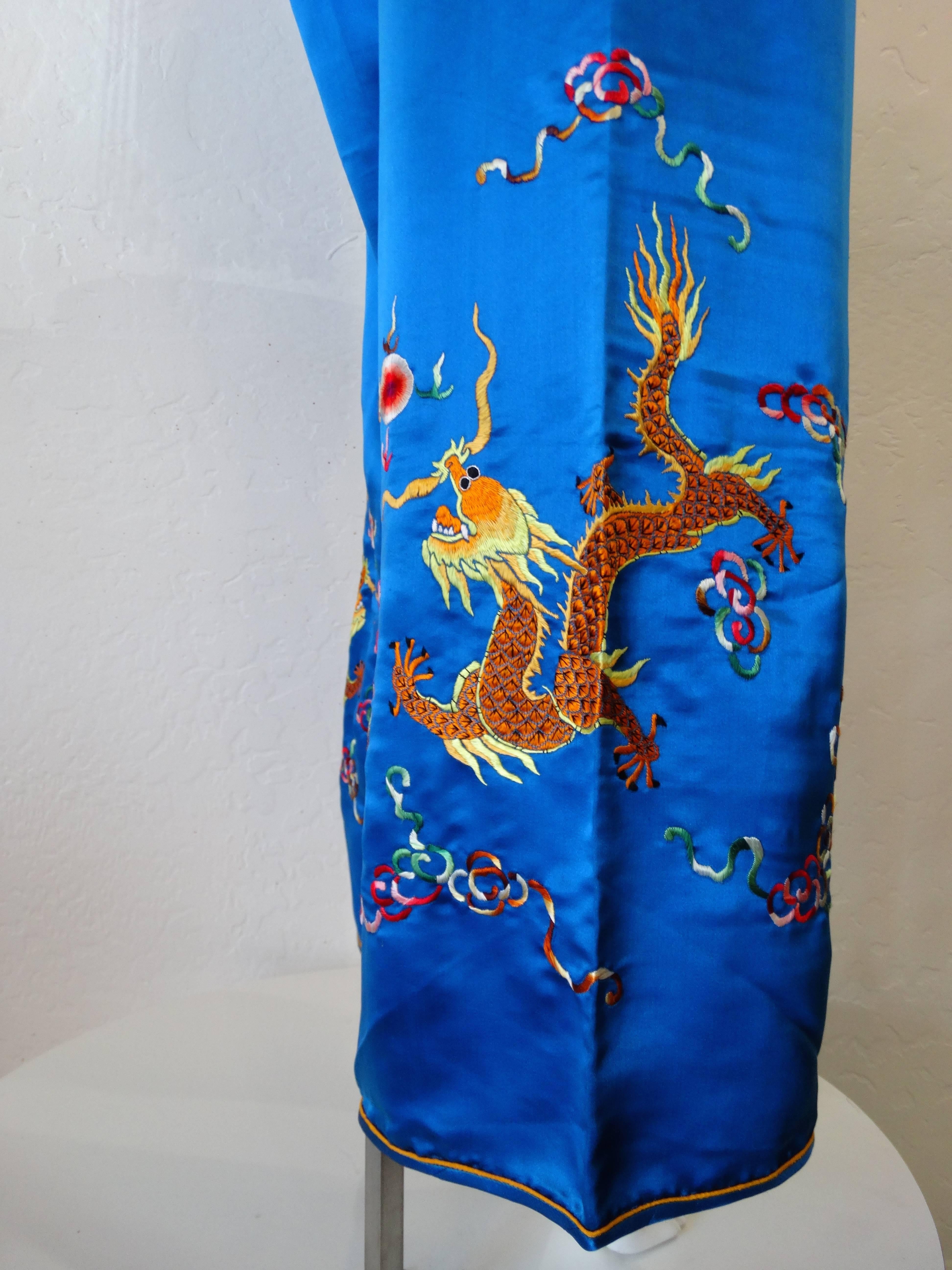 Women's or Men's 1940s Yang & Yin Embroidered Silk Pajama Set