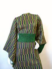 1960s Aled Couture of Israel Metallic Knit Maxi Dress