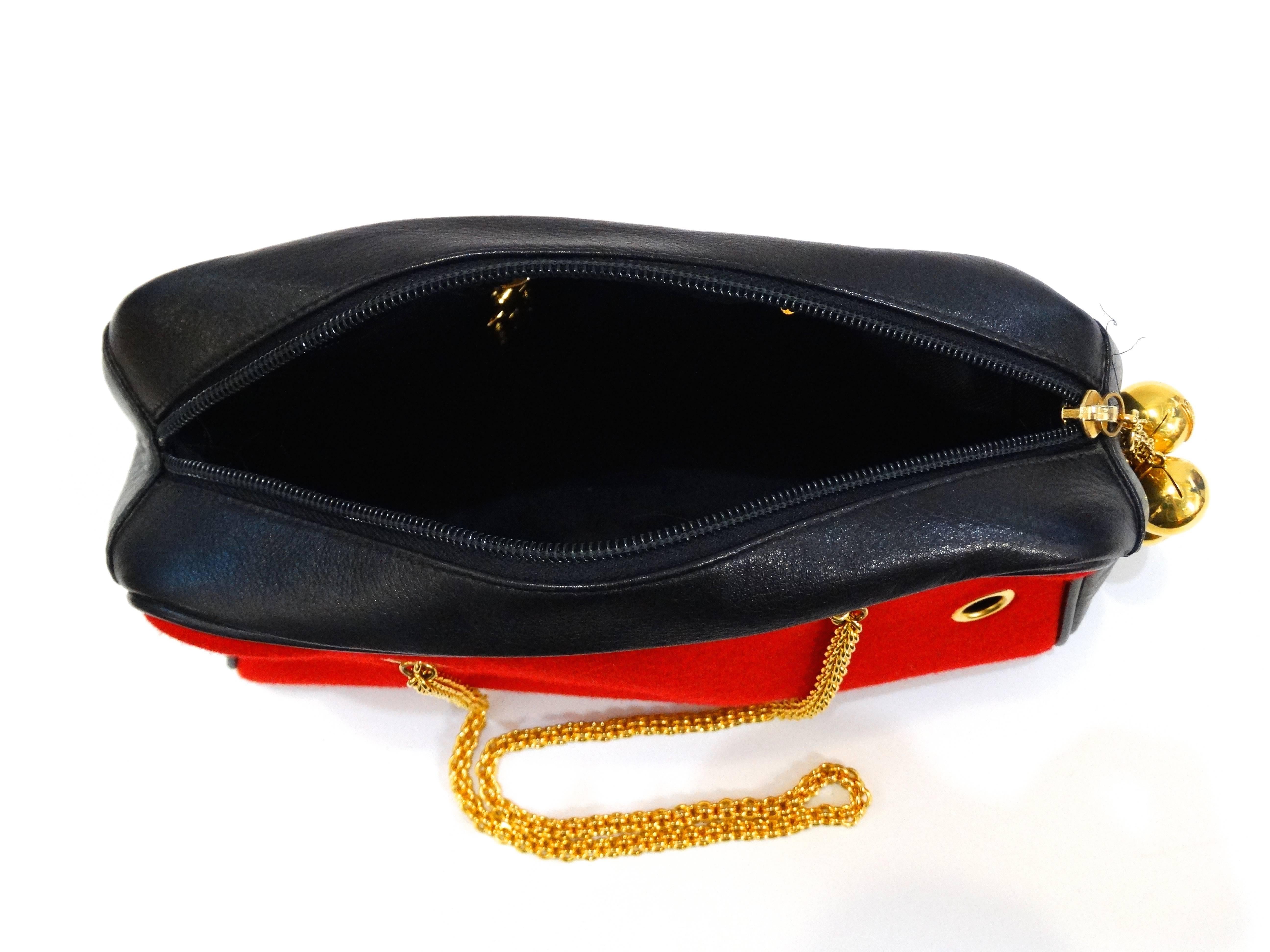 1980s Moschino Red Grommet Bag 5