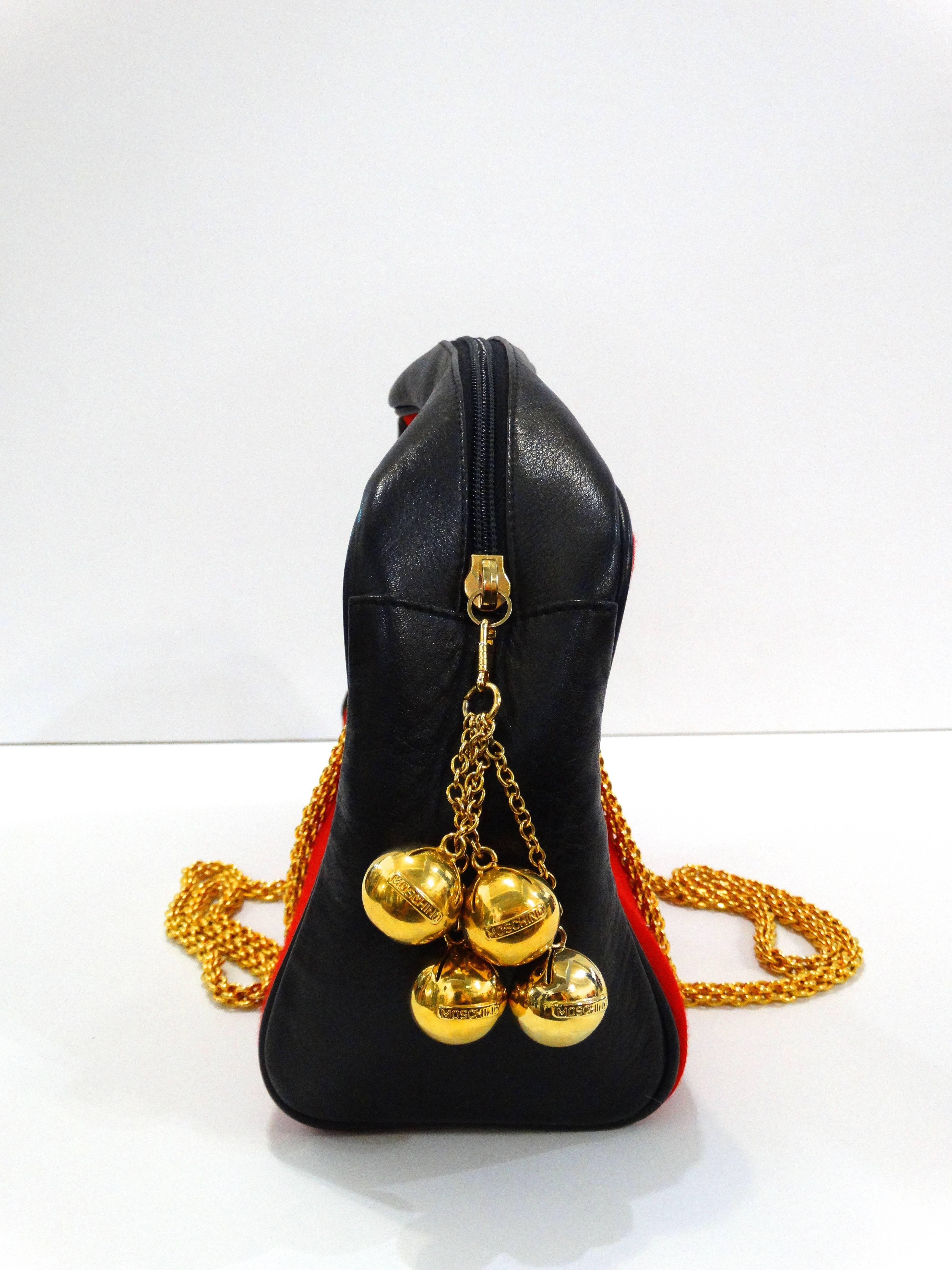 1980s Moschino Red Grommet Bag 3