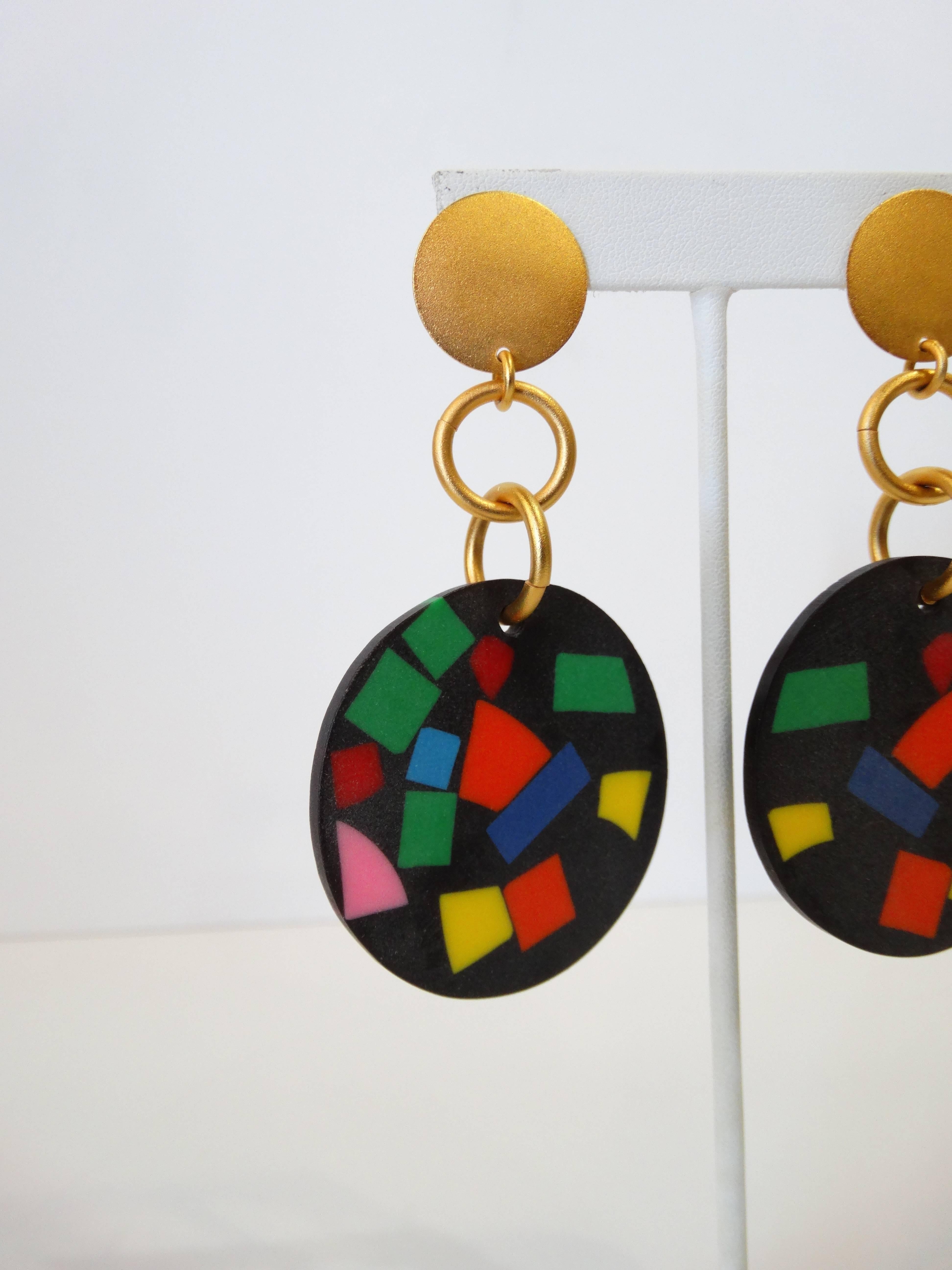1980s Martha Sturdy Confetti Earrings In Excellent Condition In Scottsdale, AZ