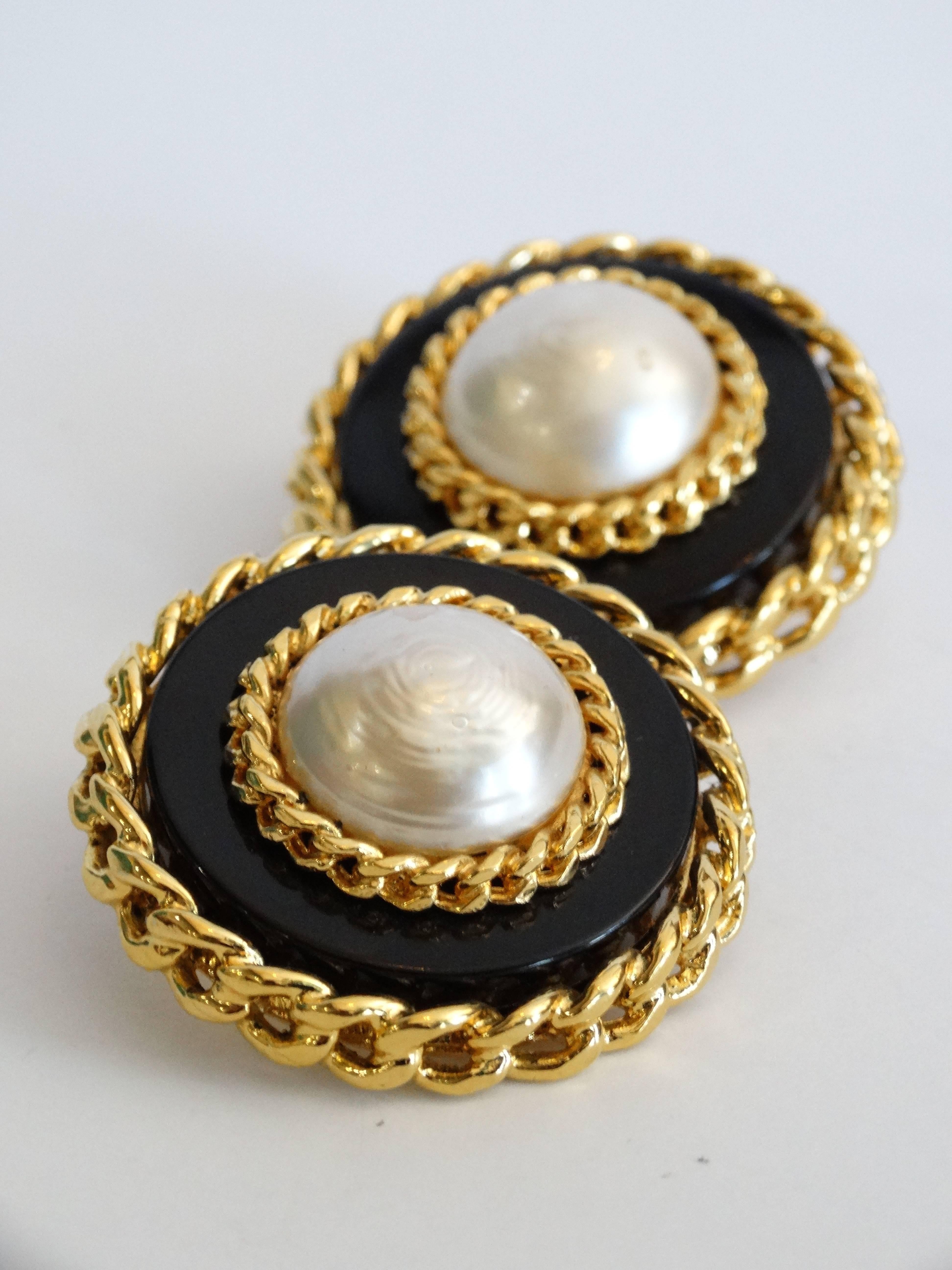 Classic Round Chanel Earrings, 1980s   2