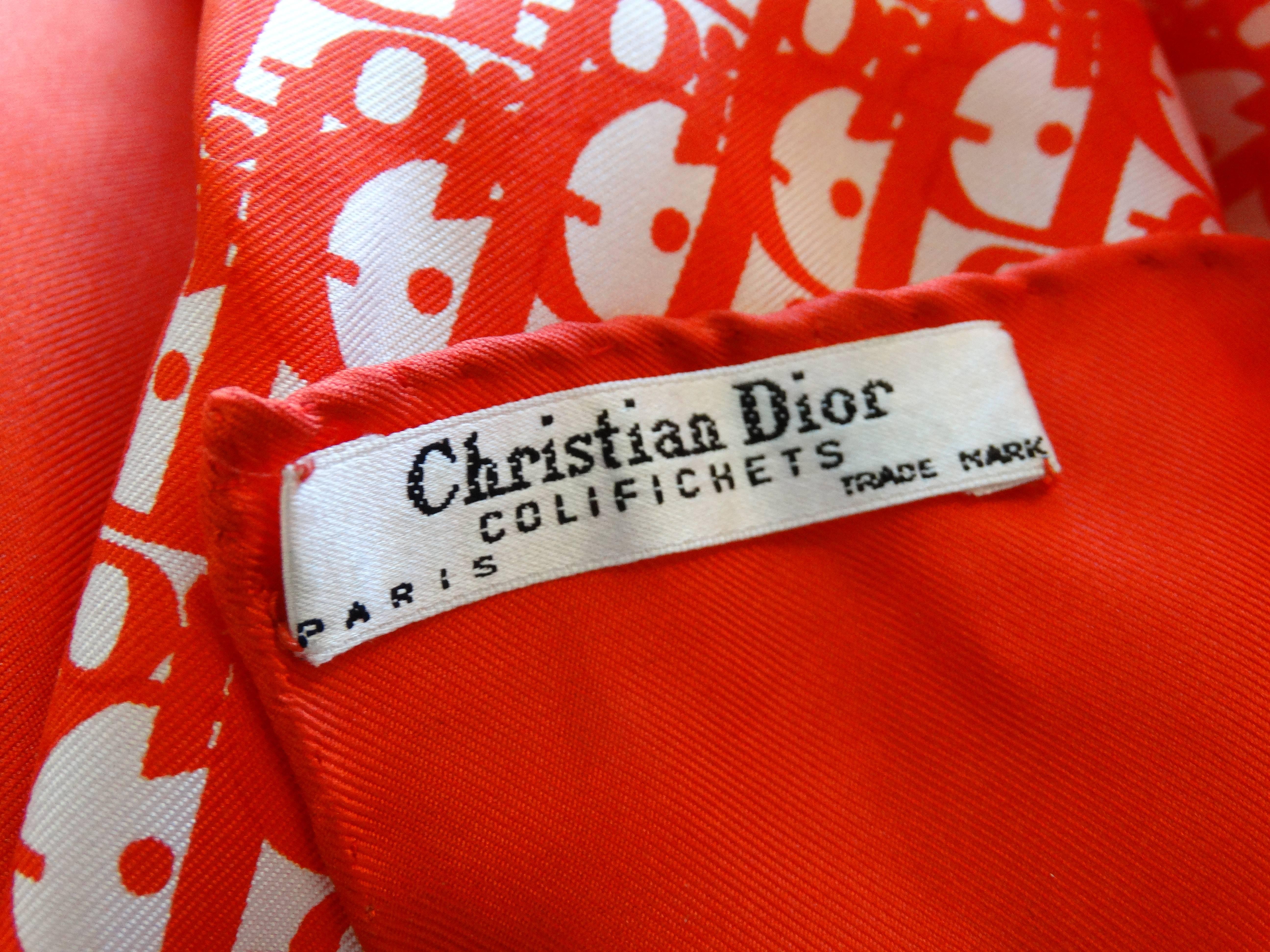 Brown 1980s Christian Dior Red Monogram Shift Dress