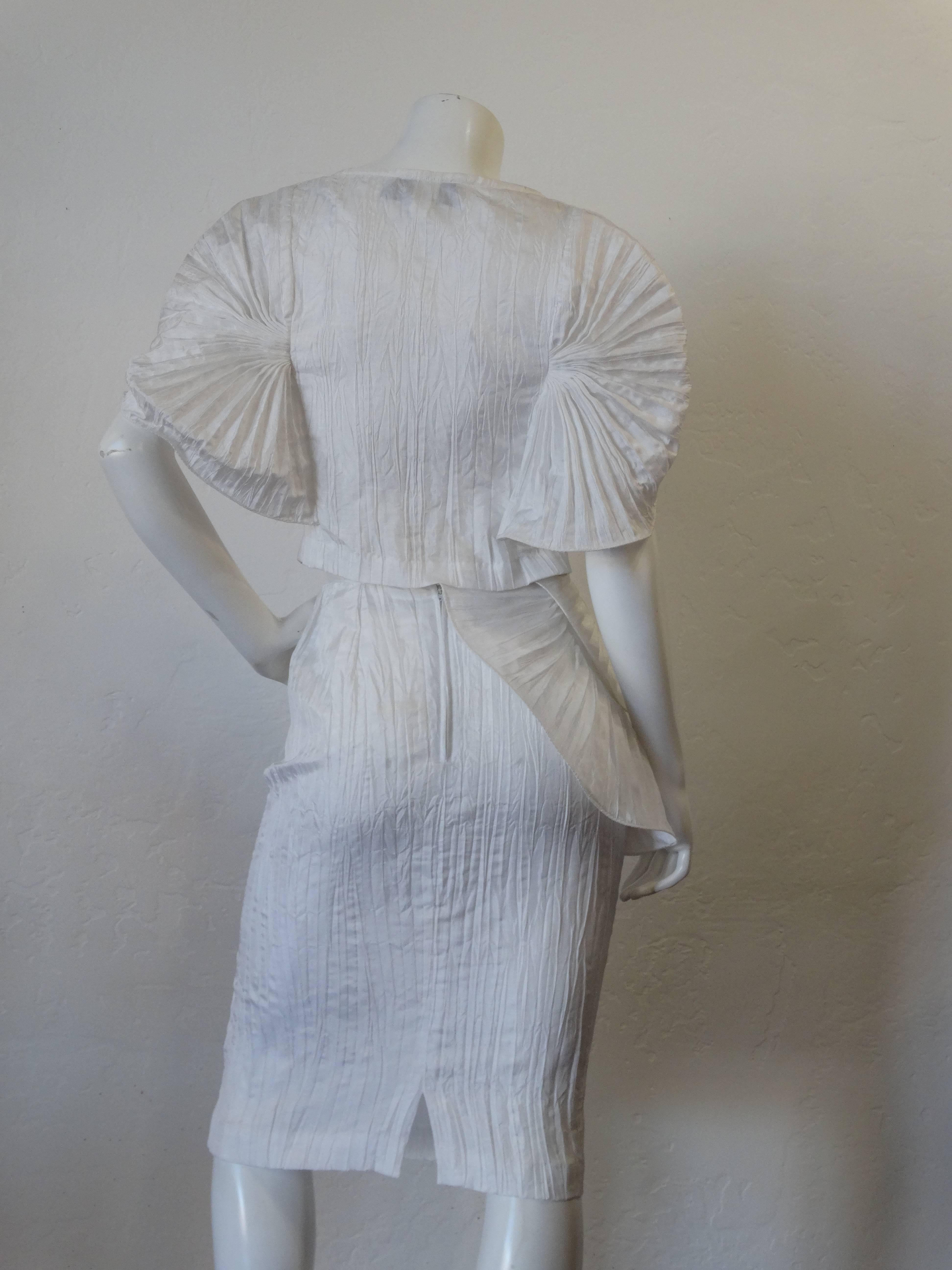 Women's 1980s Sculptural  Avant-garde Pleated Highwaist Skirt Set 