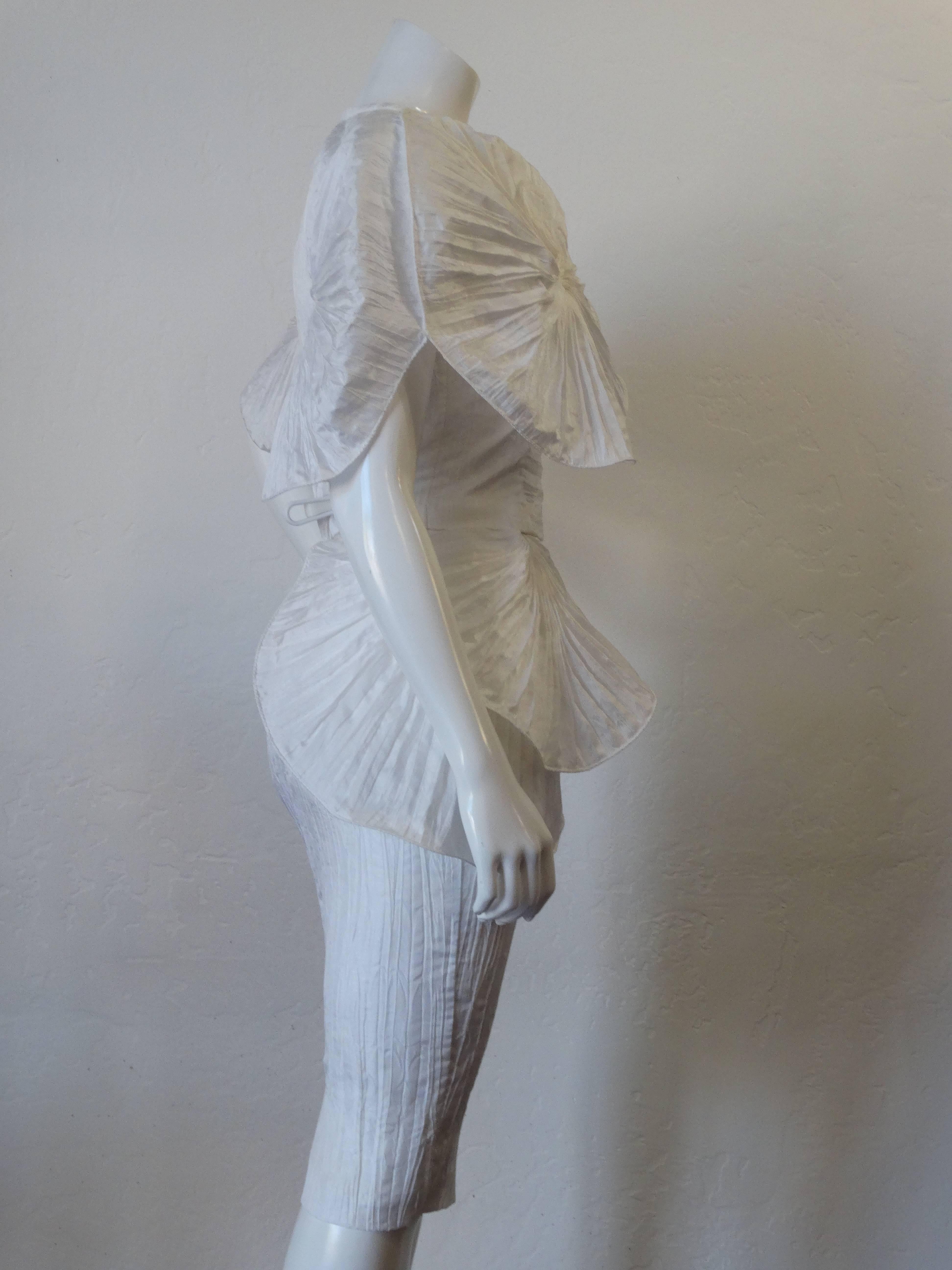 1980s Sculptural  Avant-garde Pleated Highwaist Skirt Set  1