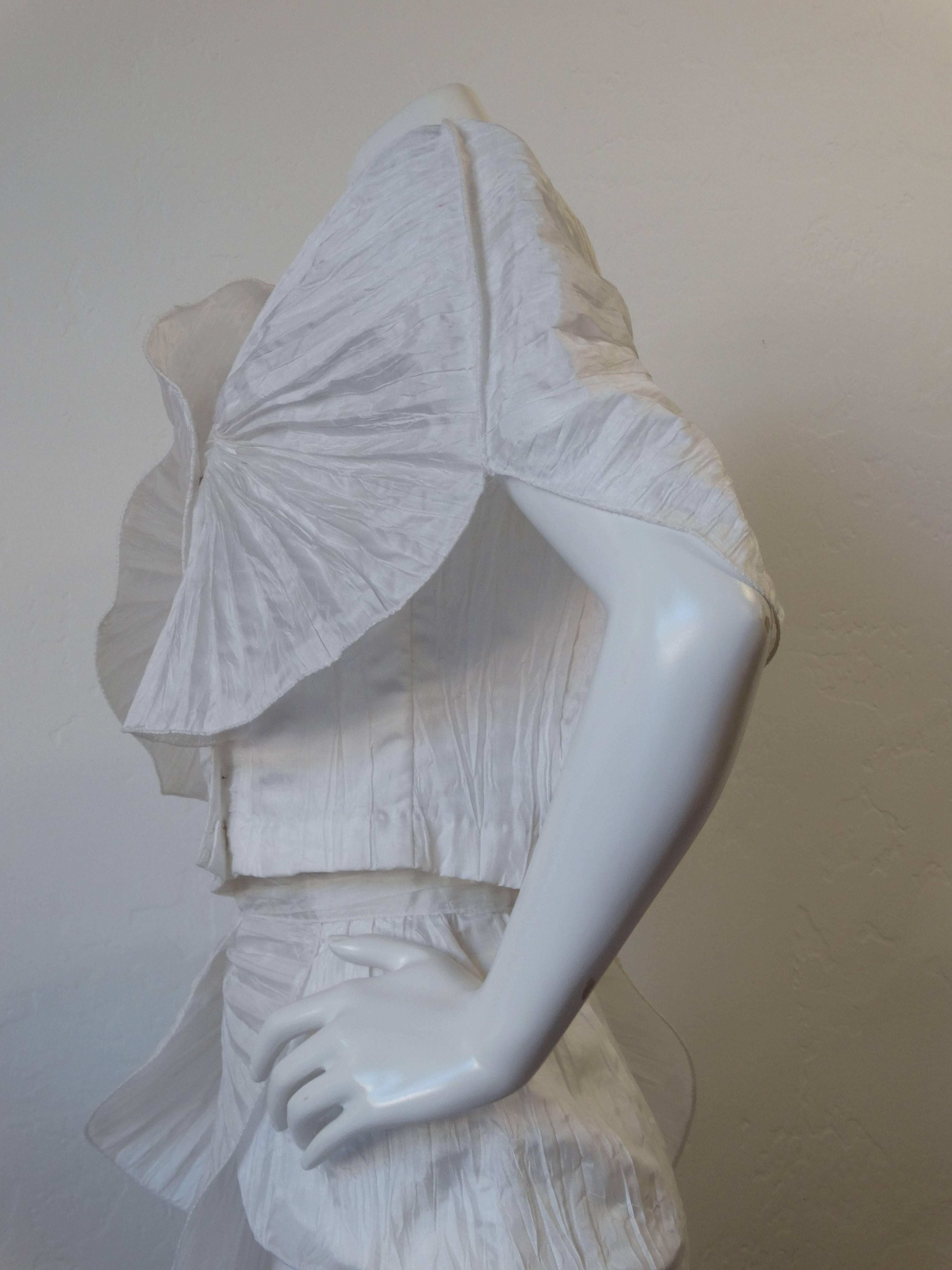1980s Sculptural  Avant-garde Pleated Highwaist Skirt Set  3