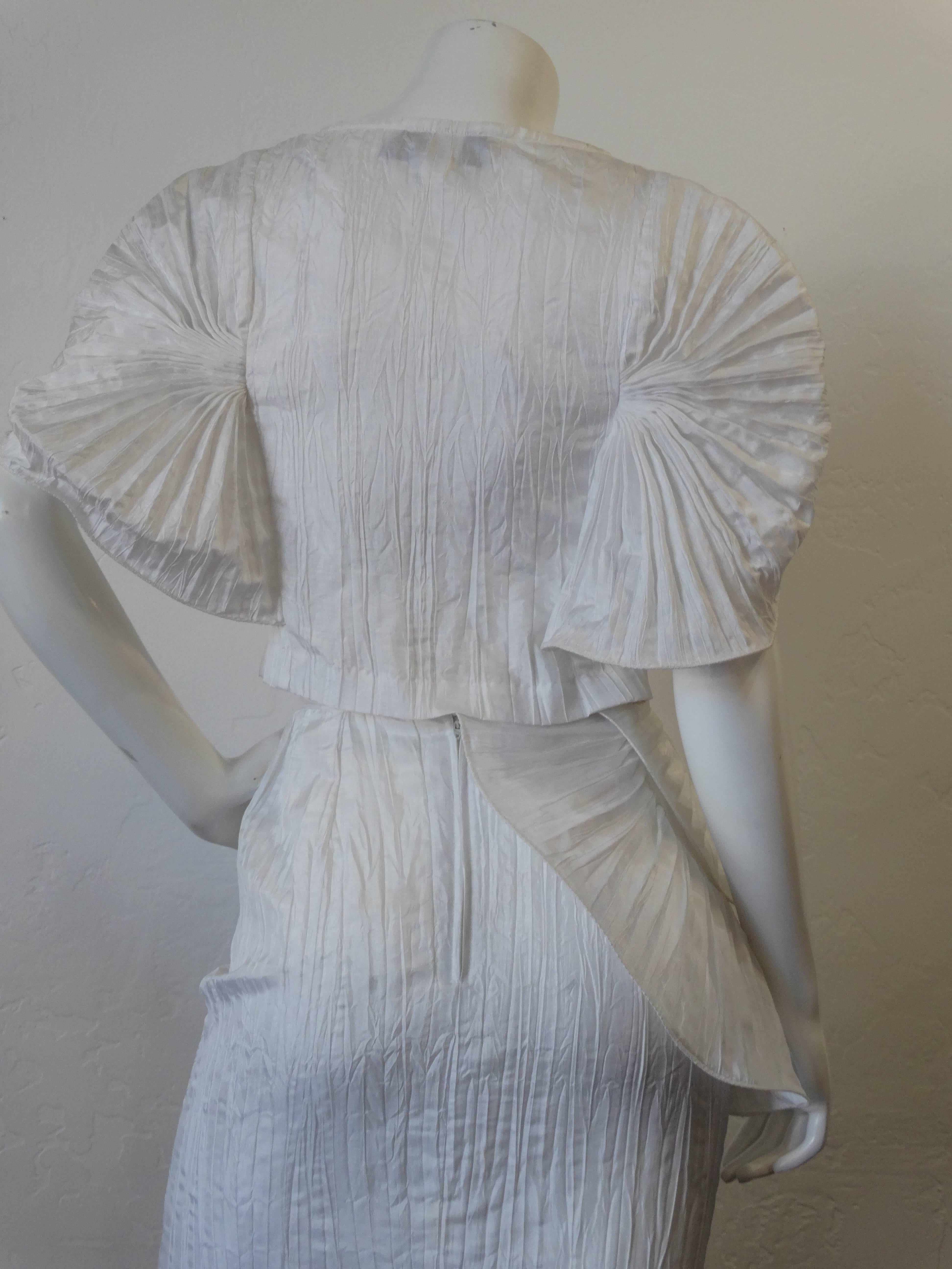 1980s Sculptural  Avant-garde Pleated Highwaist Skirt Set  4