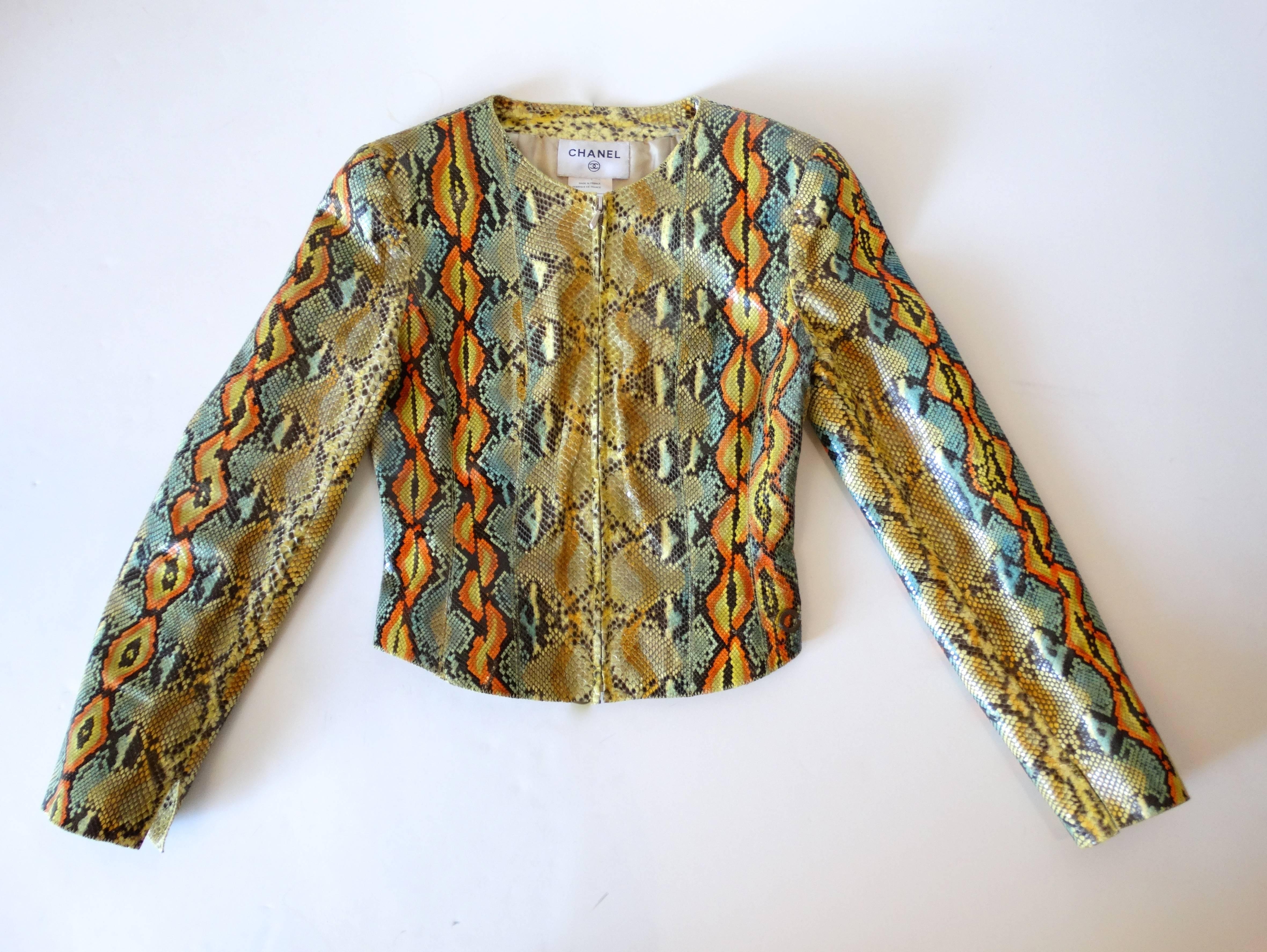 Women's Chanel Python Runway Zip-Up Jacket, 2000s