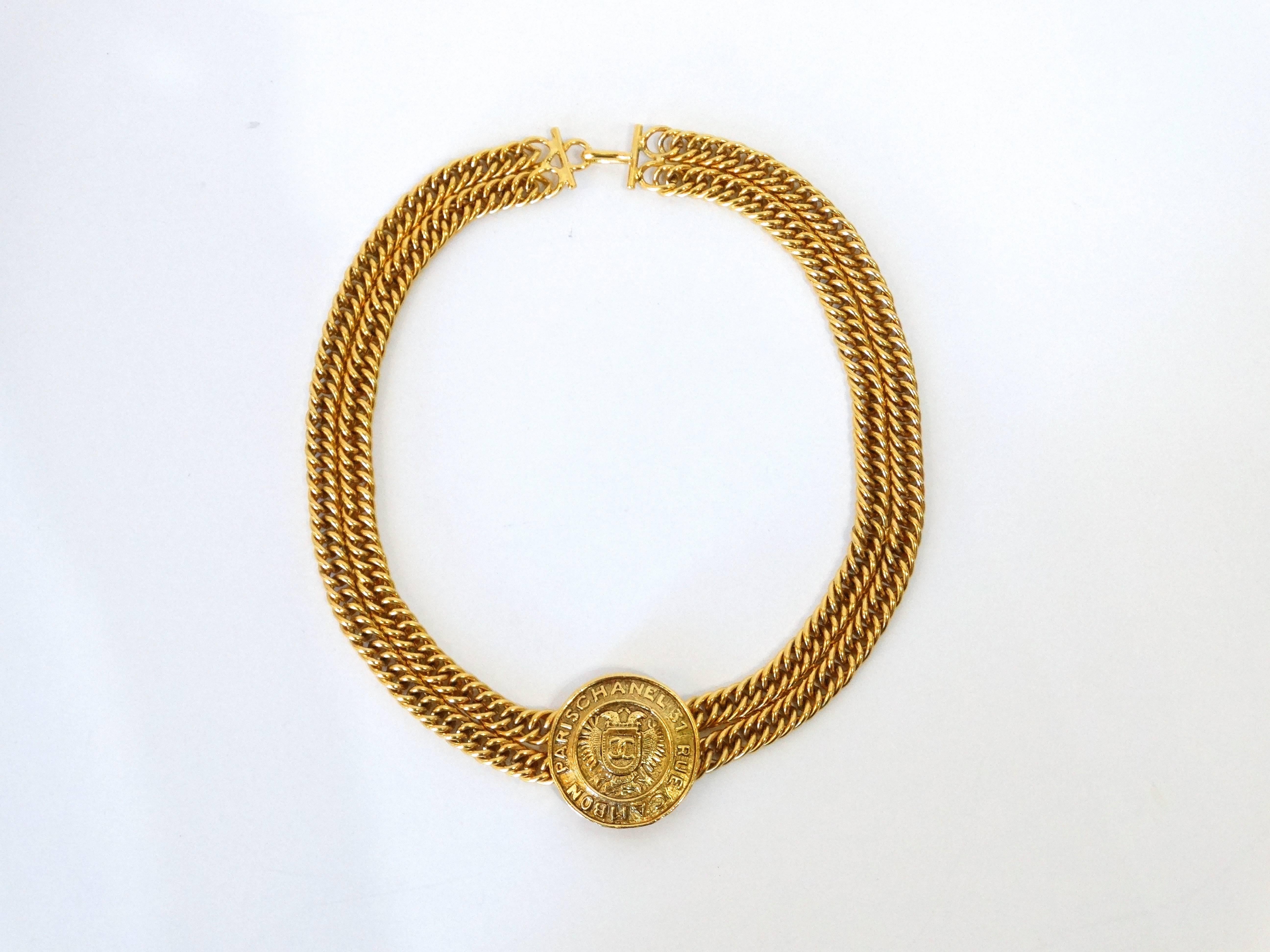 1980s Chanel Medallion Choker Necklace  1