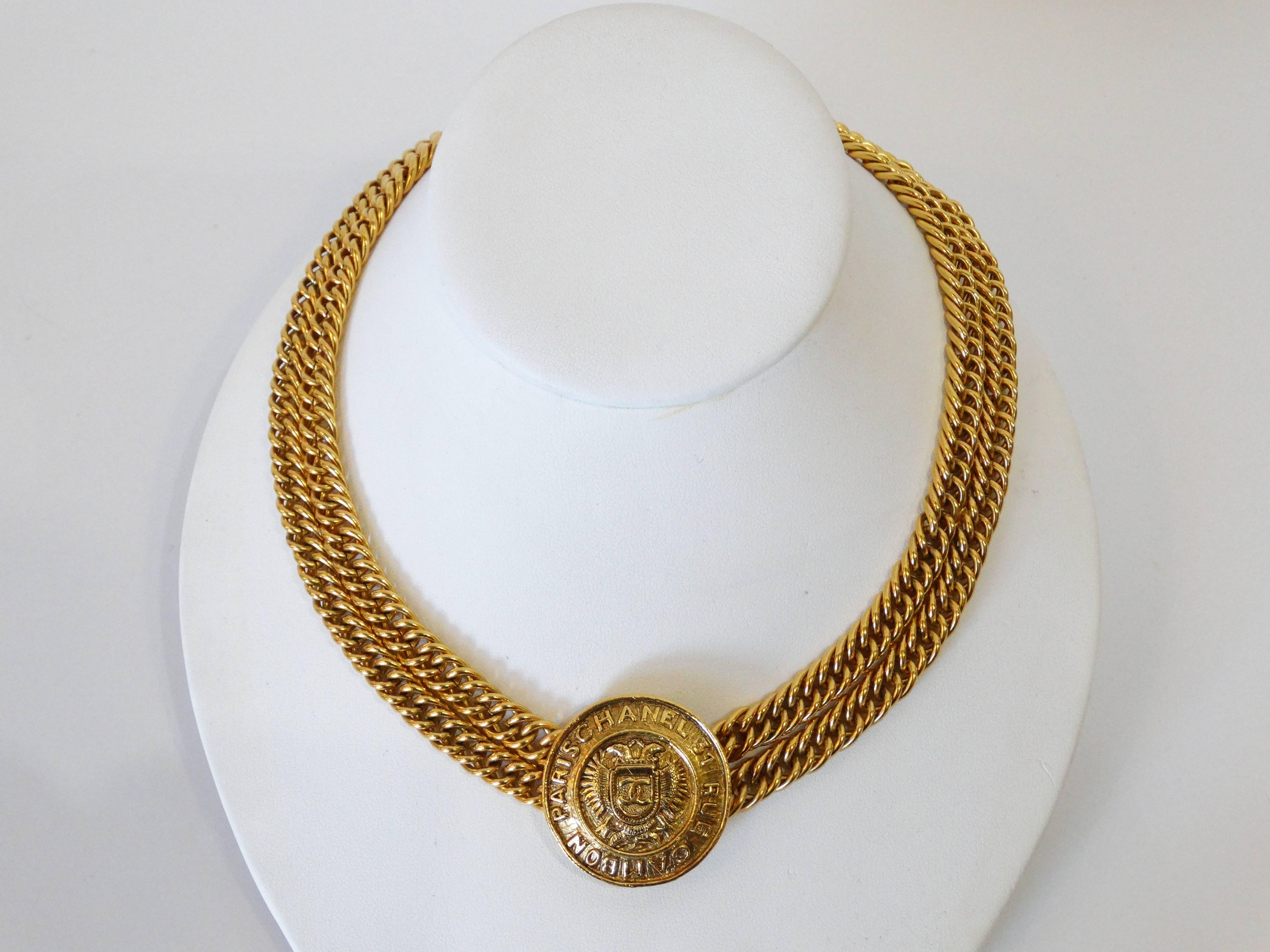 1980s Chanel Medallion Choker Necklace  3
