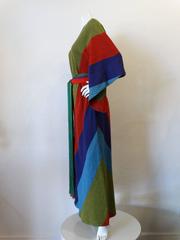 1970s Striped Angel Wing Caftan Dress