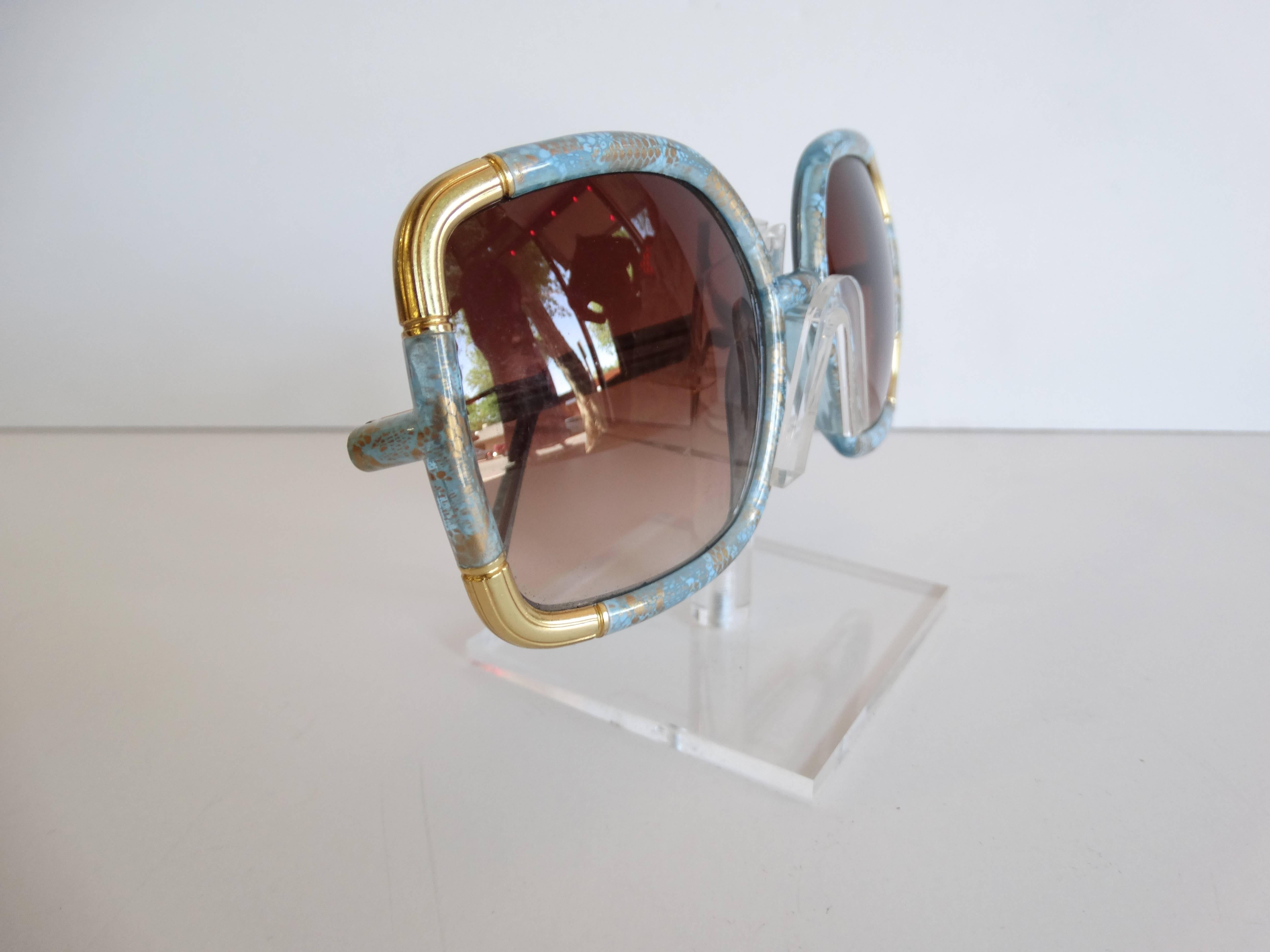 Rare Style of 1970s Ted Lapidus Blue Lace Sunglasses  2