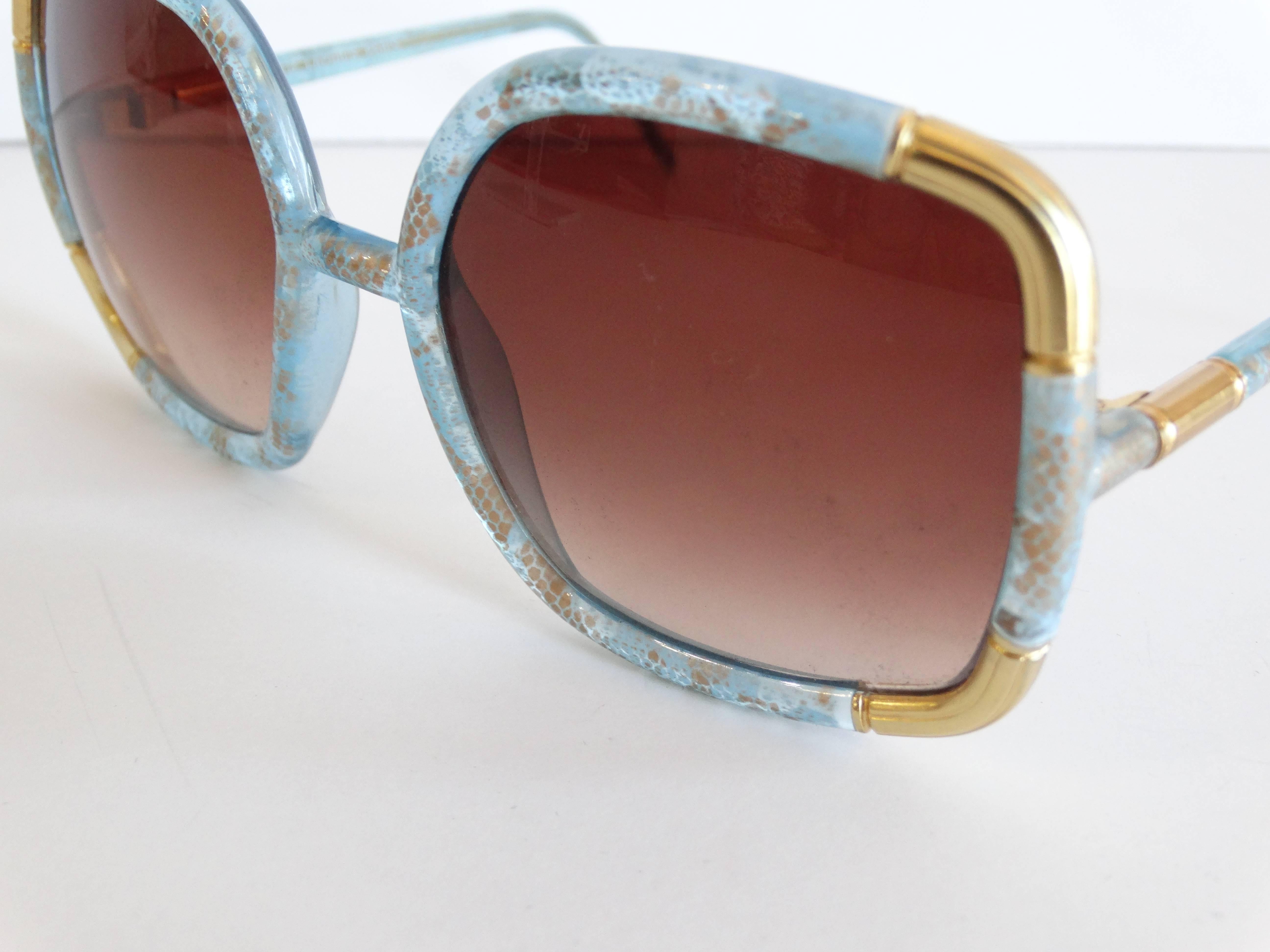 Rare Style of 1970s Ted Lapidus Blue Lace Sunglasses  3