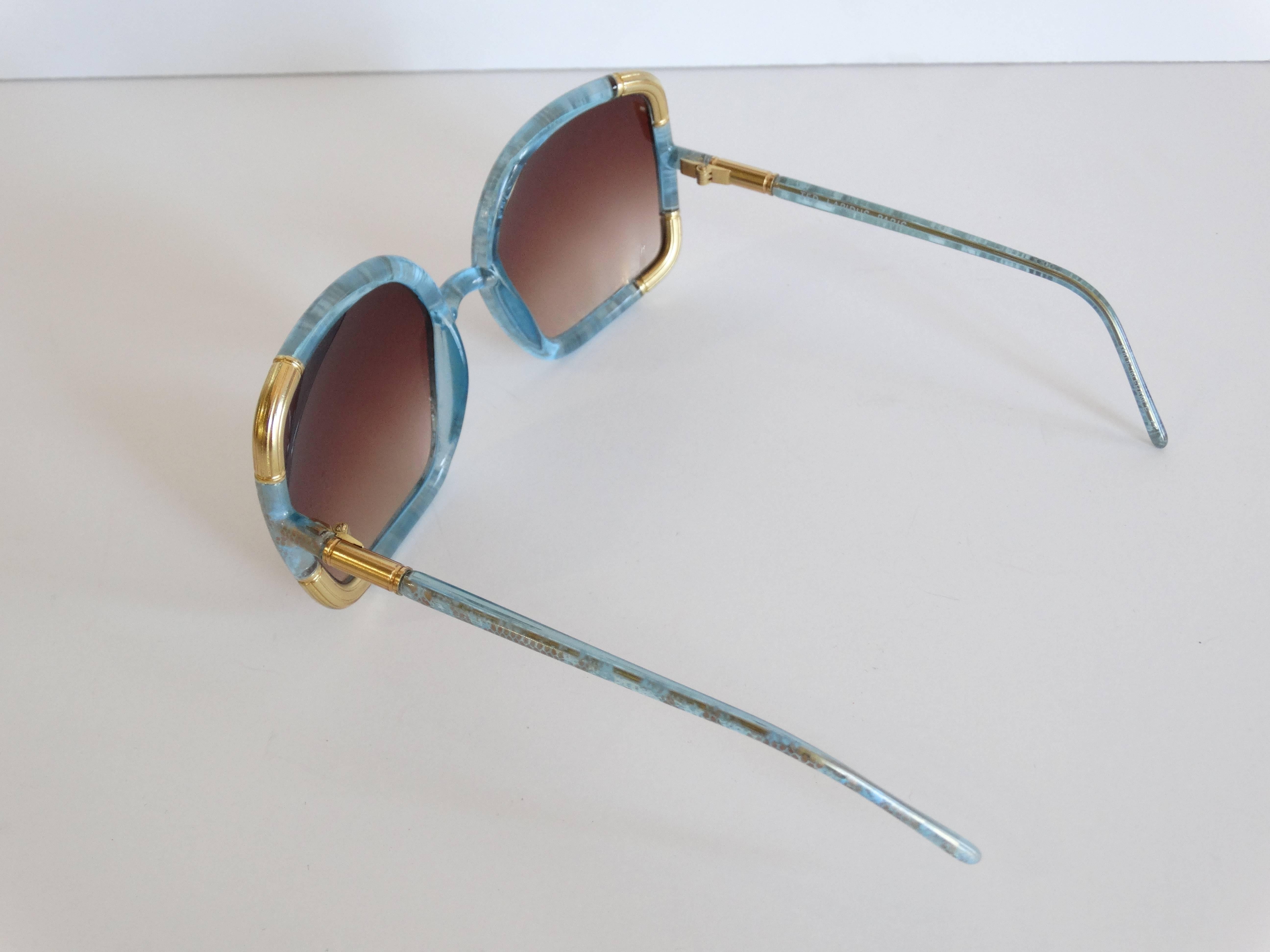 Rare Style of 1970s Ted Lapidus Blue Lace Sunglasses  5
