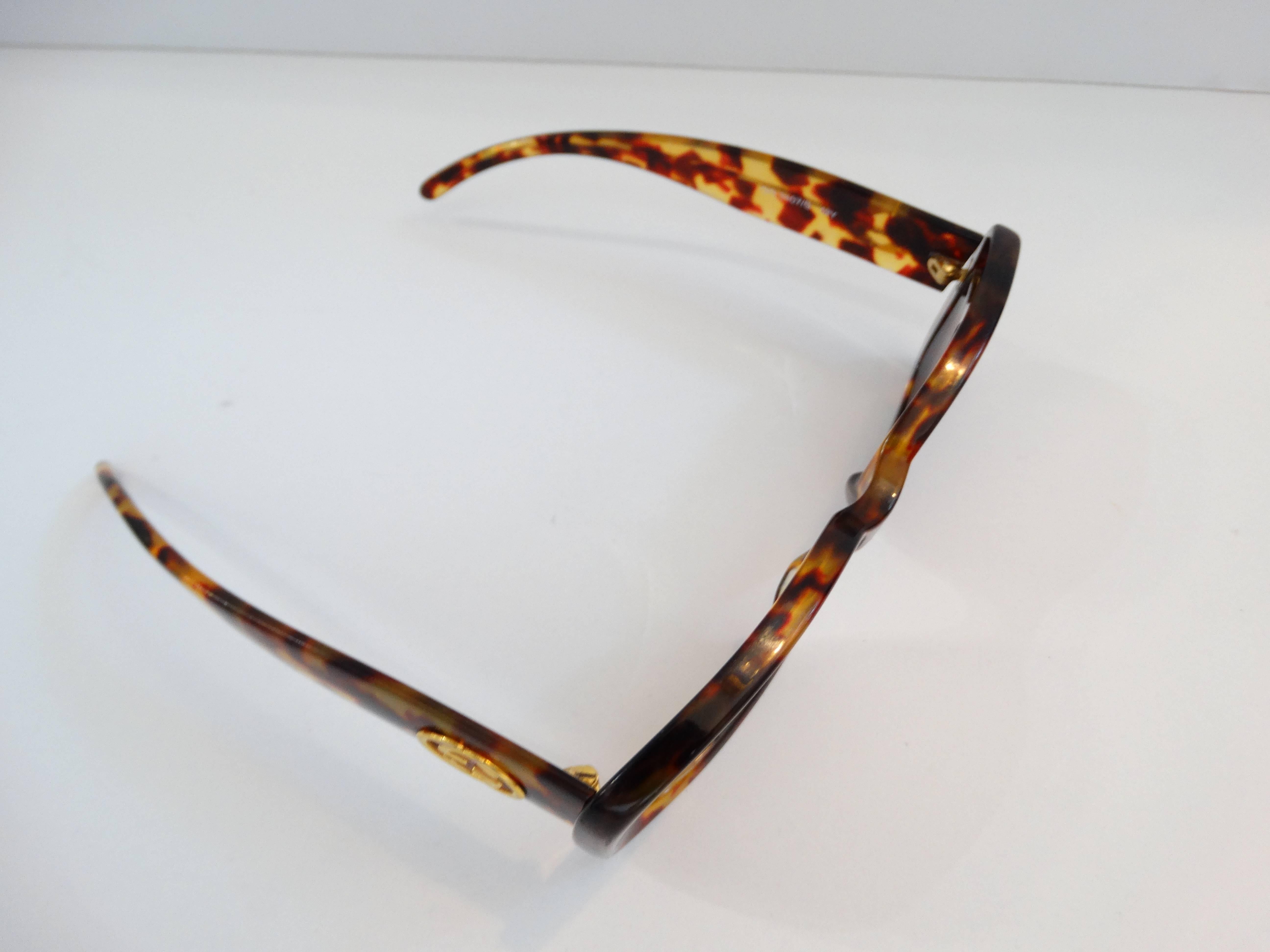 Late 80's Gucci Tortoiseshell Bold Rectangular Sunglasses at 1stDibs |  gucci 80s sunglasses