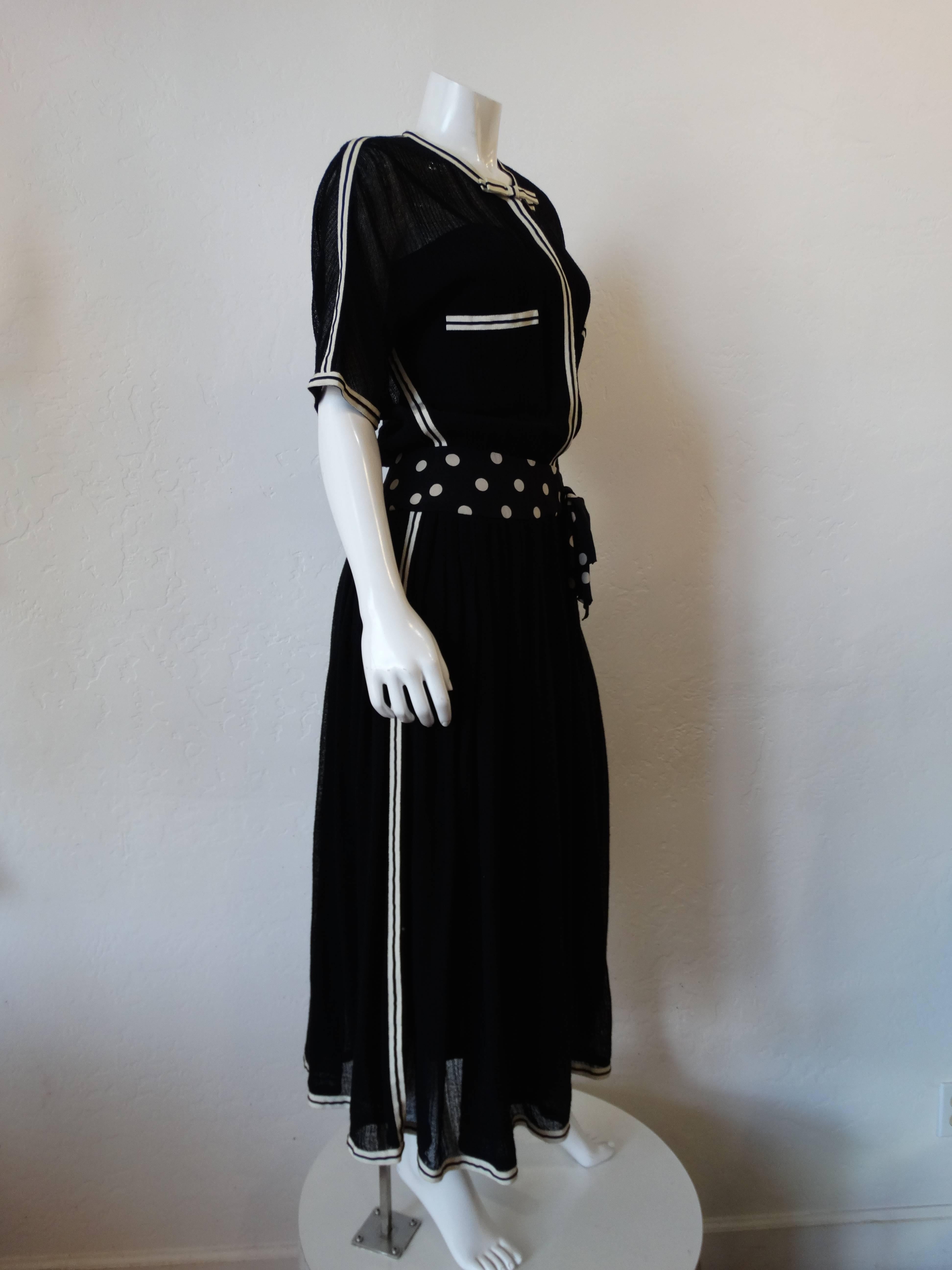 1980s Chanel Black Knit Dress 1