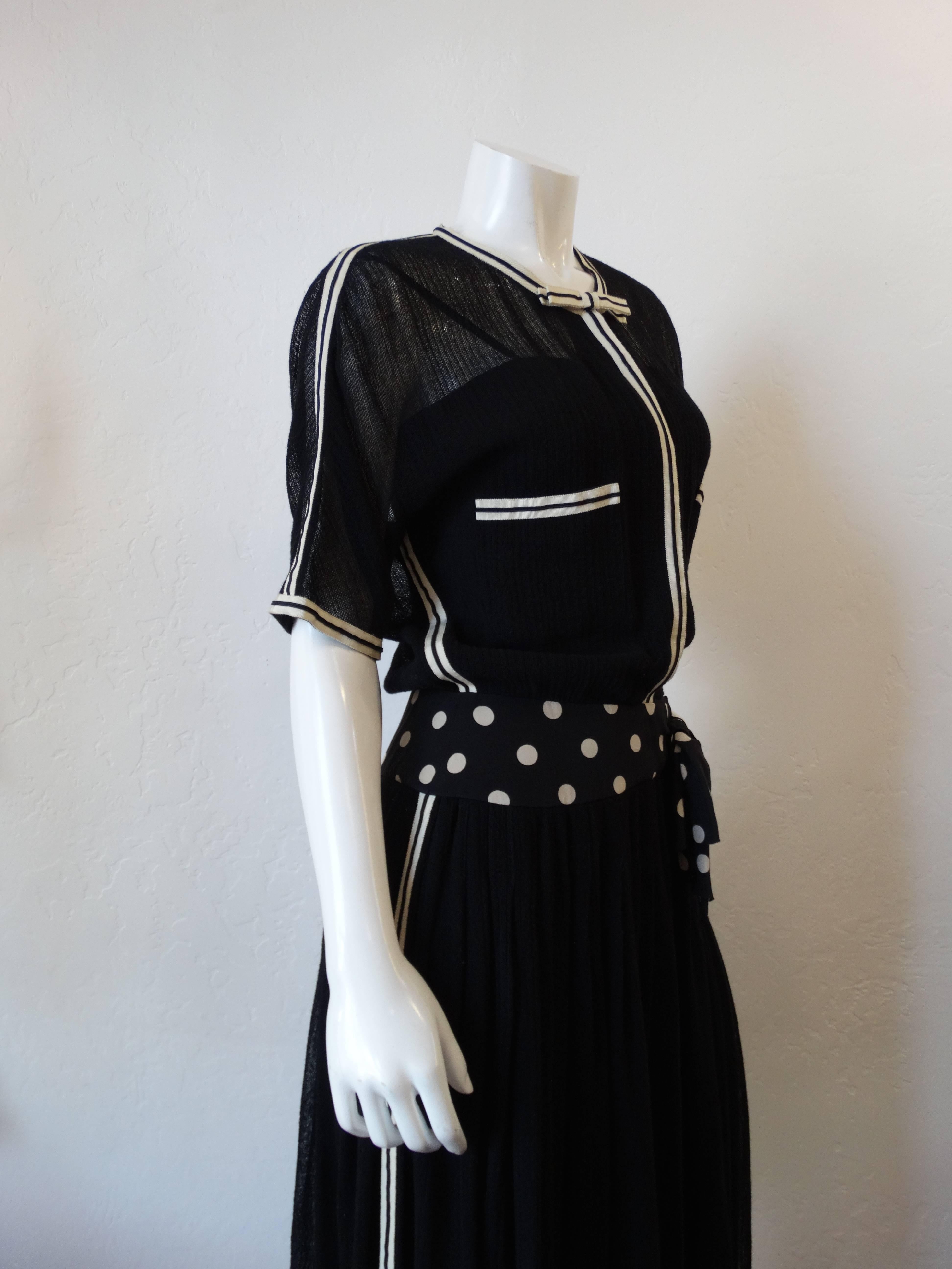 1980s Chanel Black Knit Dress 2