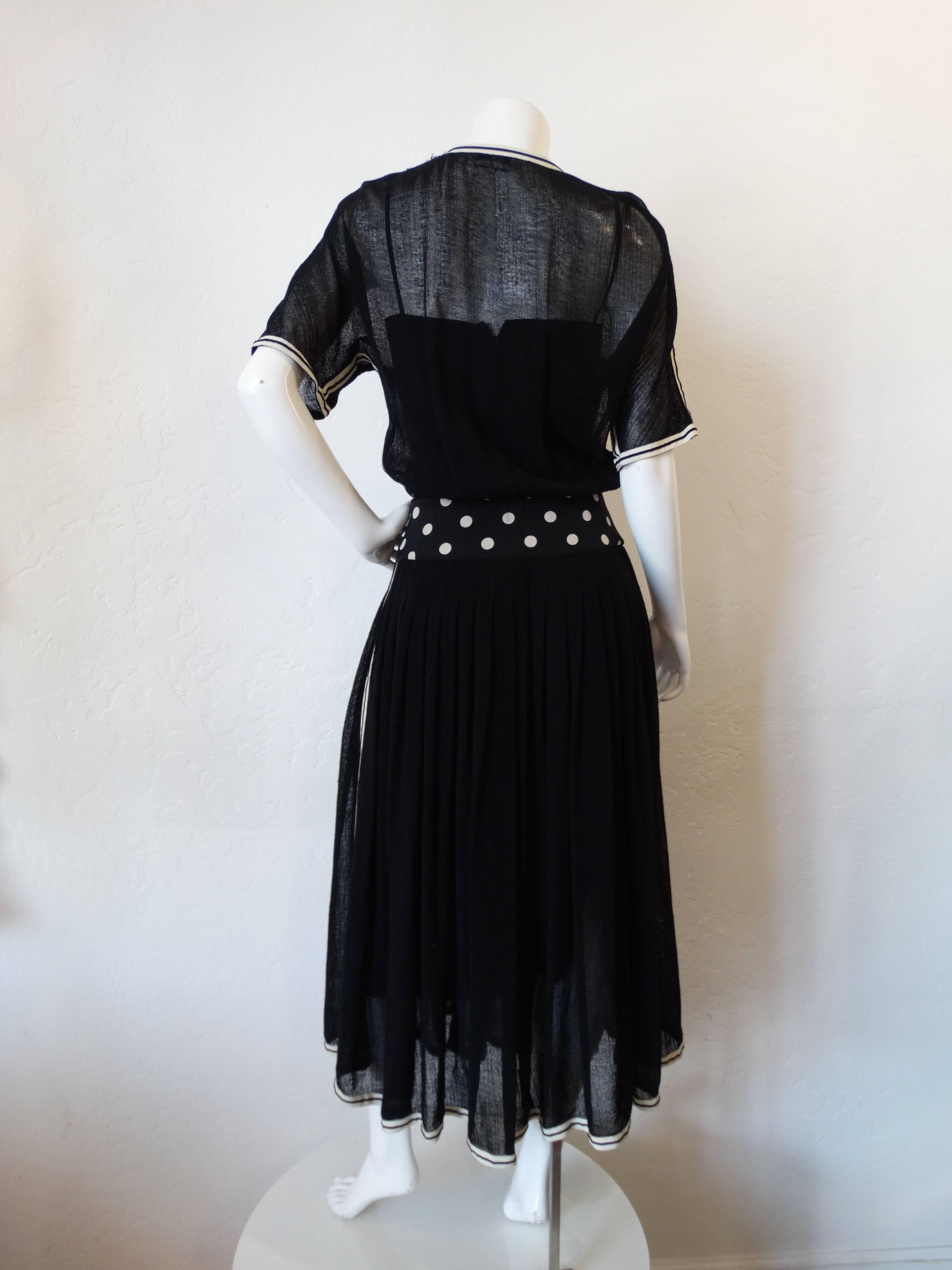 1980s Chanel Black Knit Dress 3
