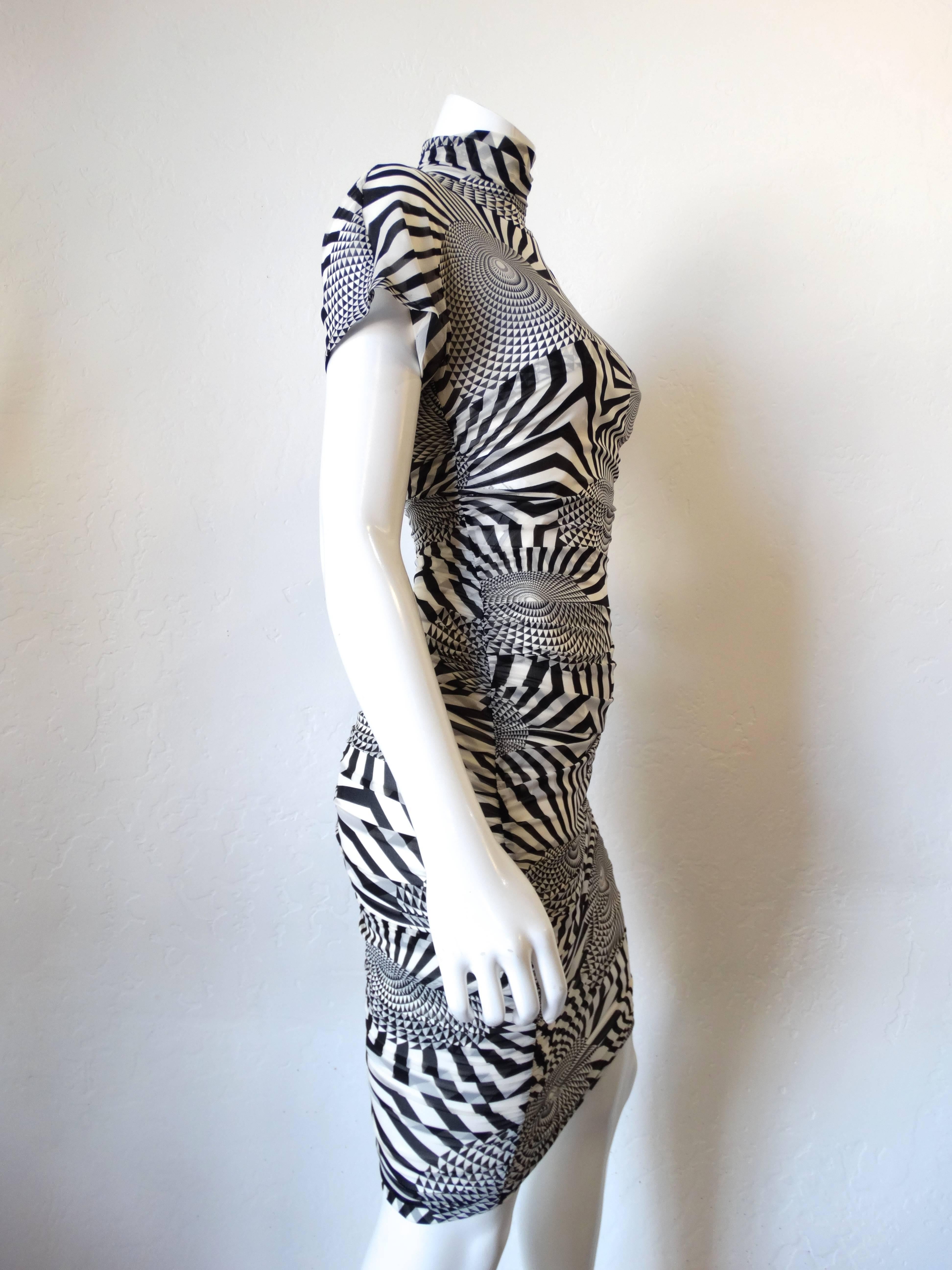Dolce & Gabbana Optical Print Bodycon Dress  In Excellent Condition In Scottsdale, AZ