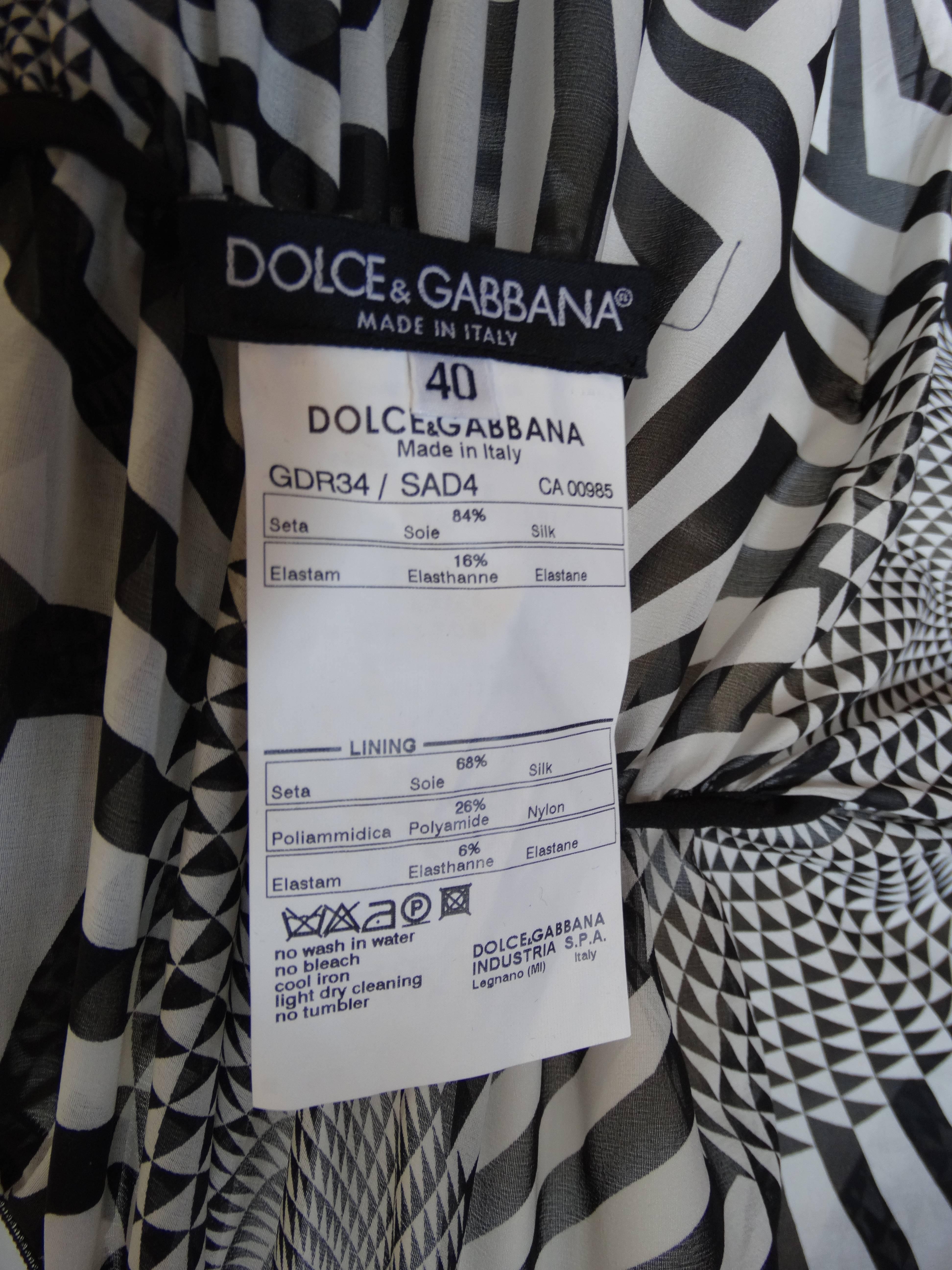 Dolce & Gabbana Optical Print Bodycon Dress  2