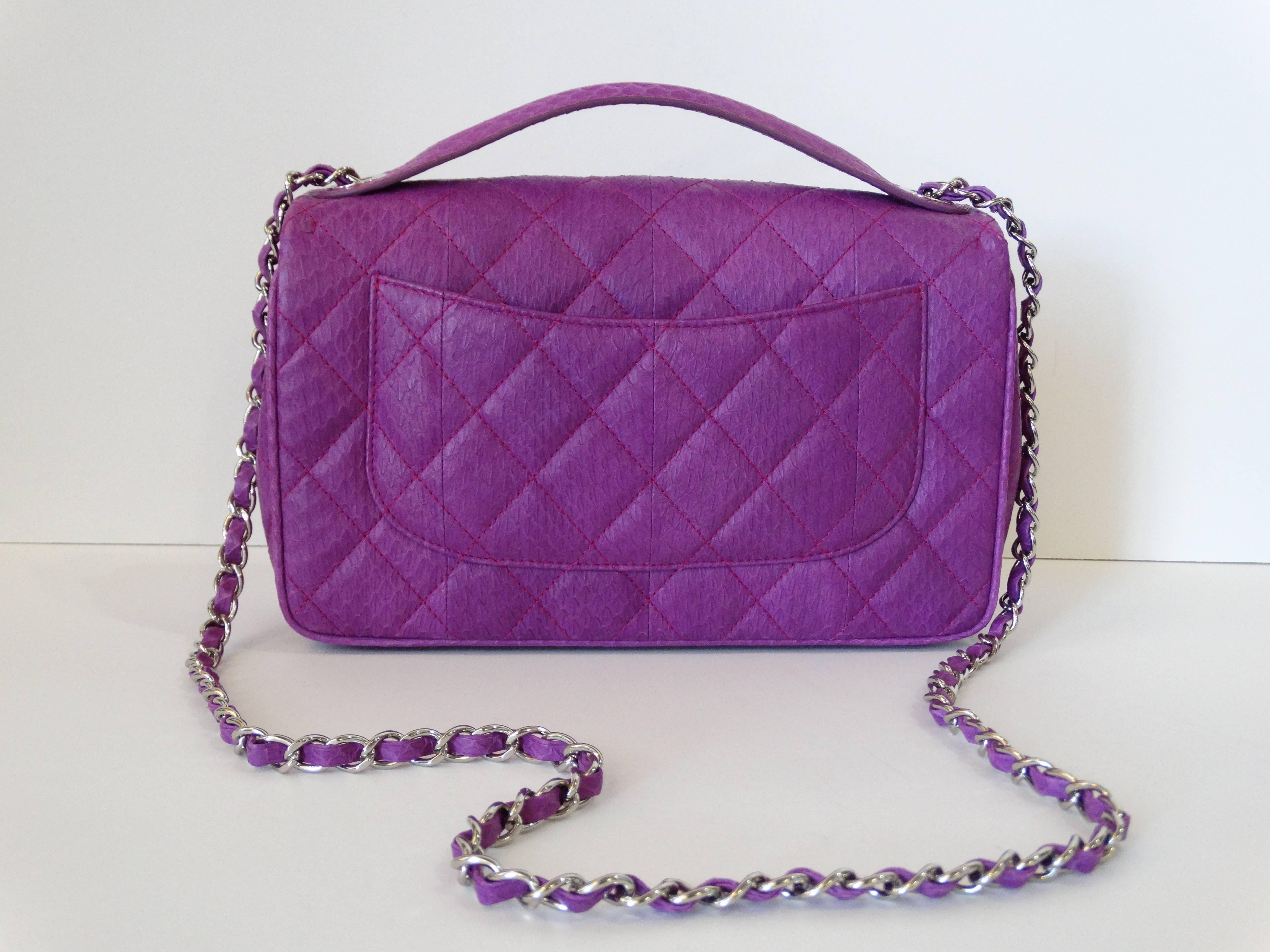 Women's Chanel Purple Elaphe Watersnake Flap Bag, 2015