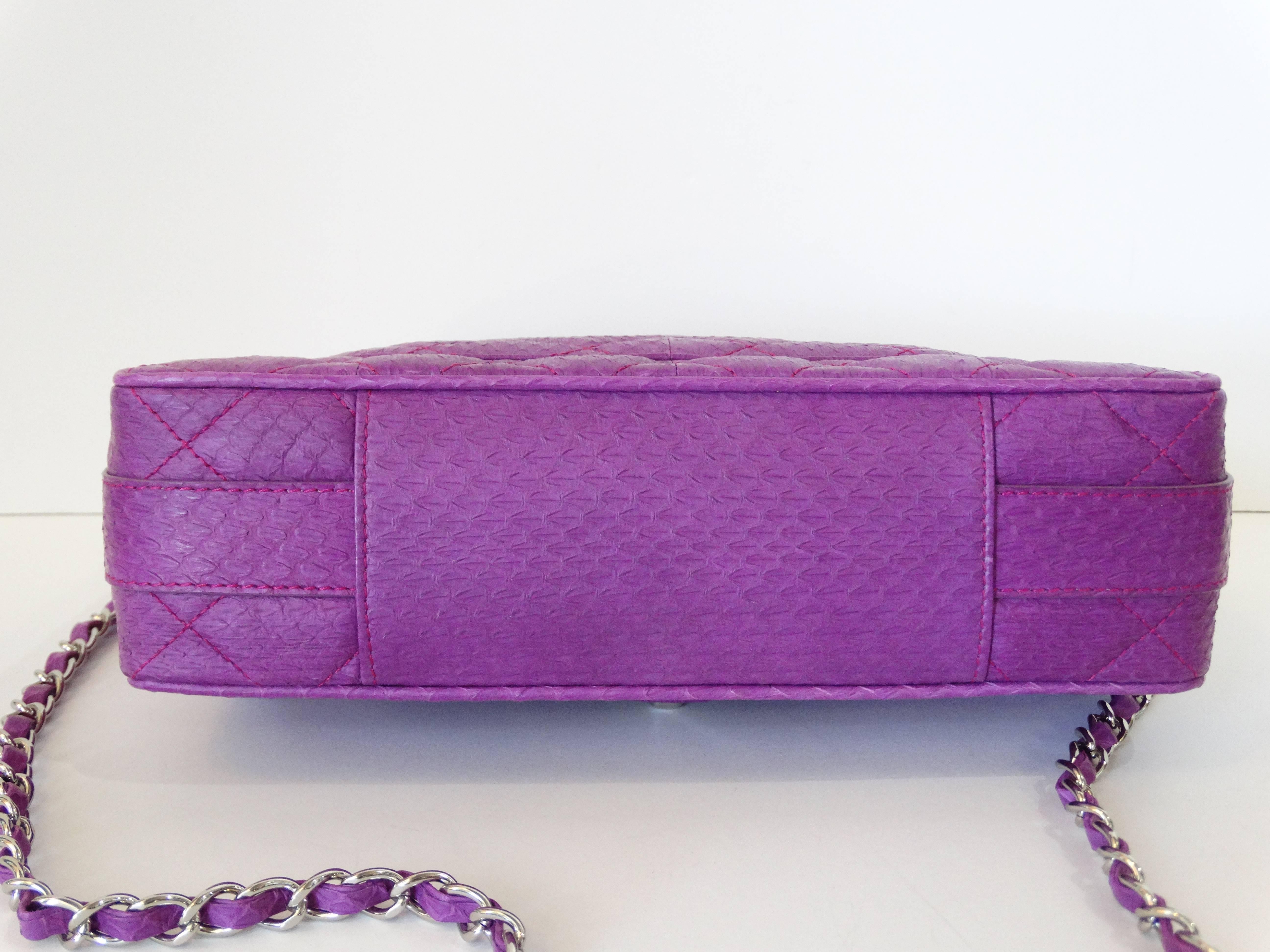 Chanel Purple Elaphe Watersnake Flap Bag, 2015  1