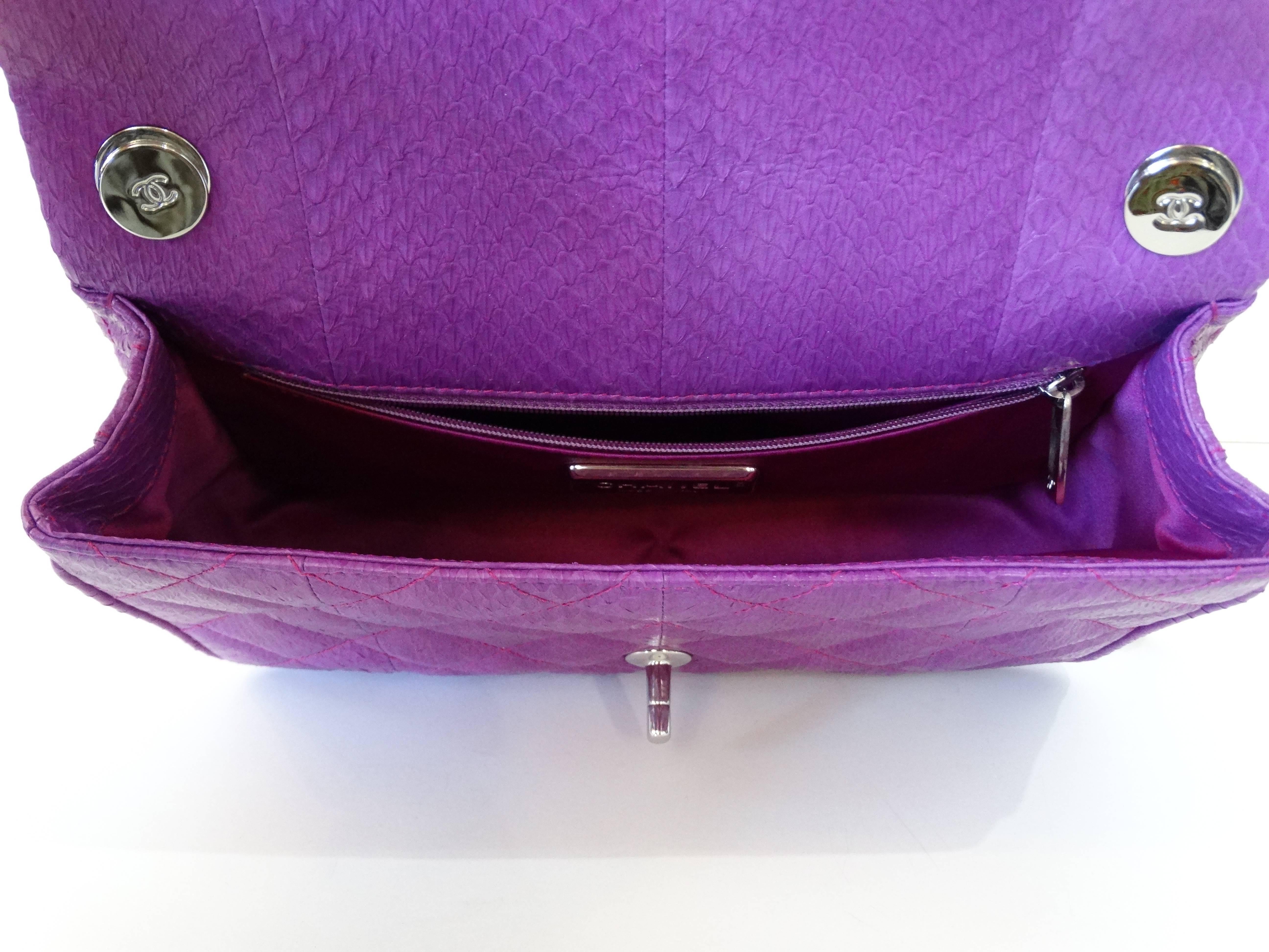 Chanel Purple Elaphe Watersnake Flap Bag, 2015  2