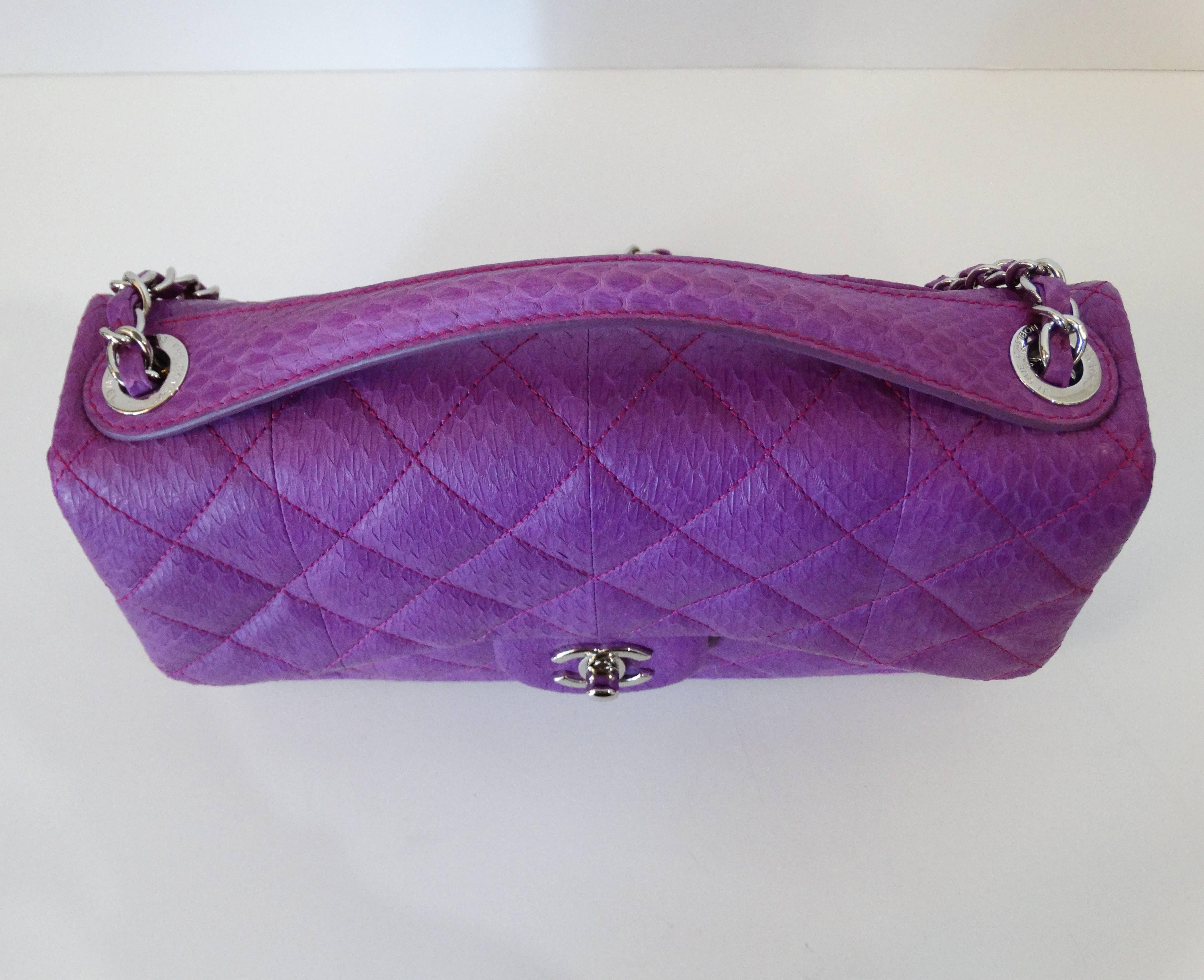 Chanel Purple Elaphe Watersnake Flap Bag, 2015 3