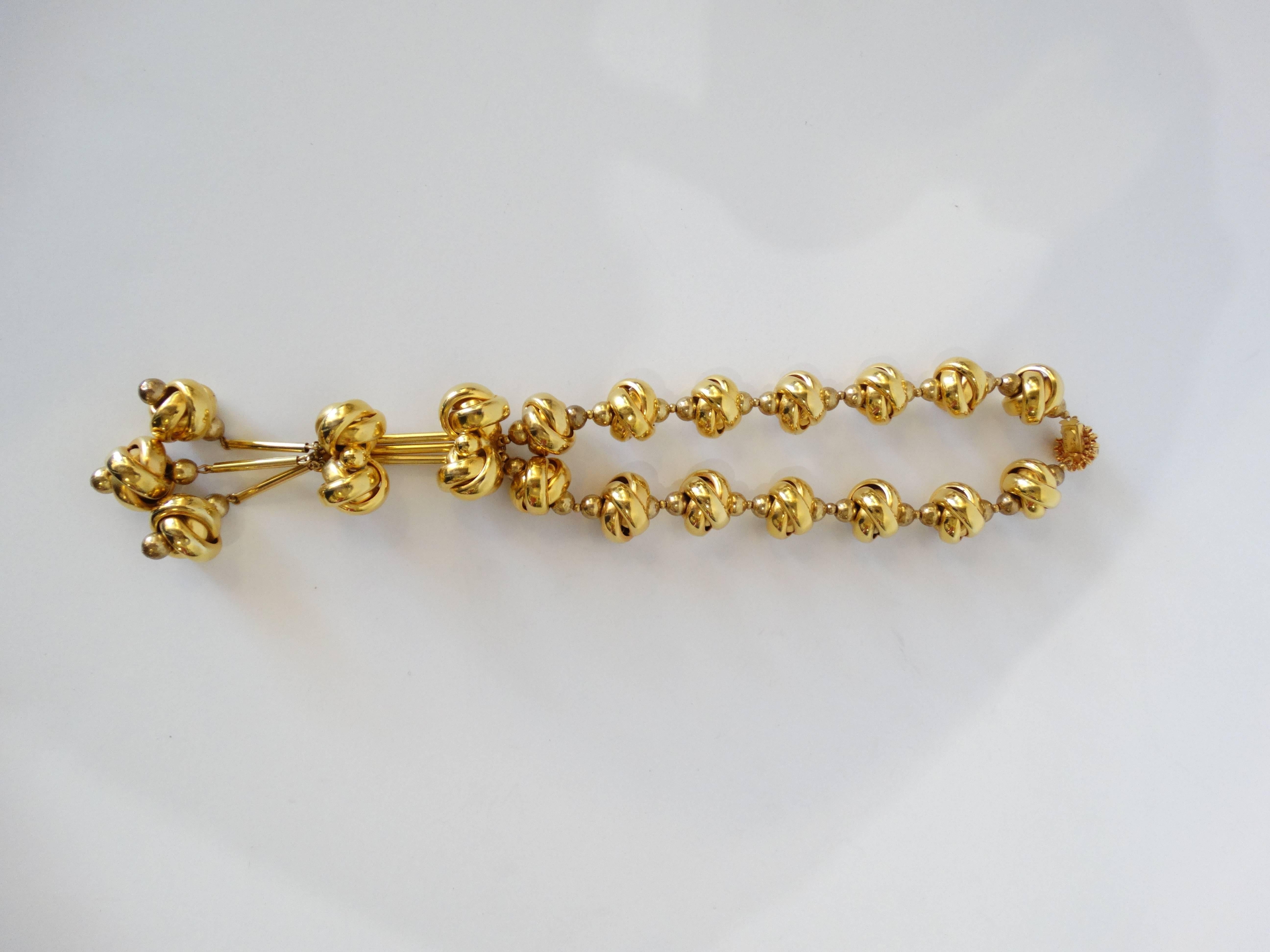 1970s William De Lillo Gold Knot Collar Necklace In Excellent Condition In Scottsdale, AZ