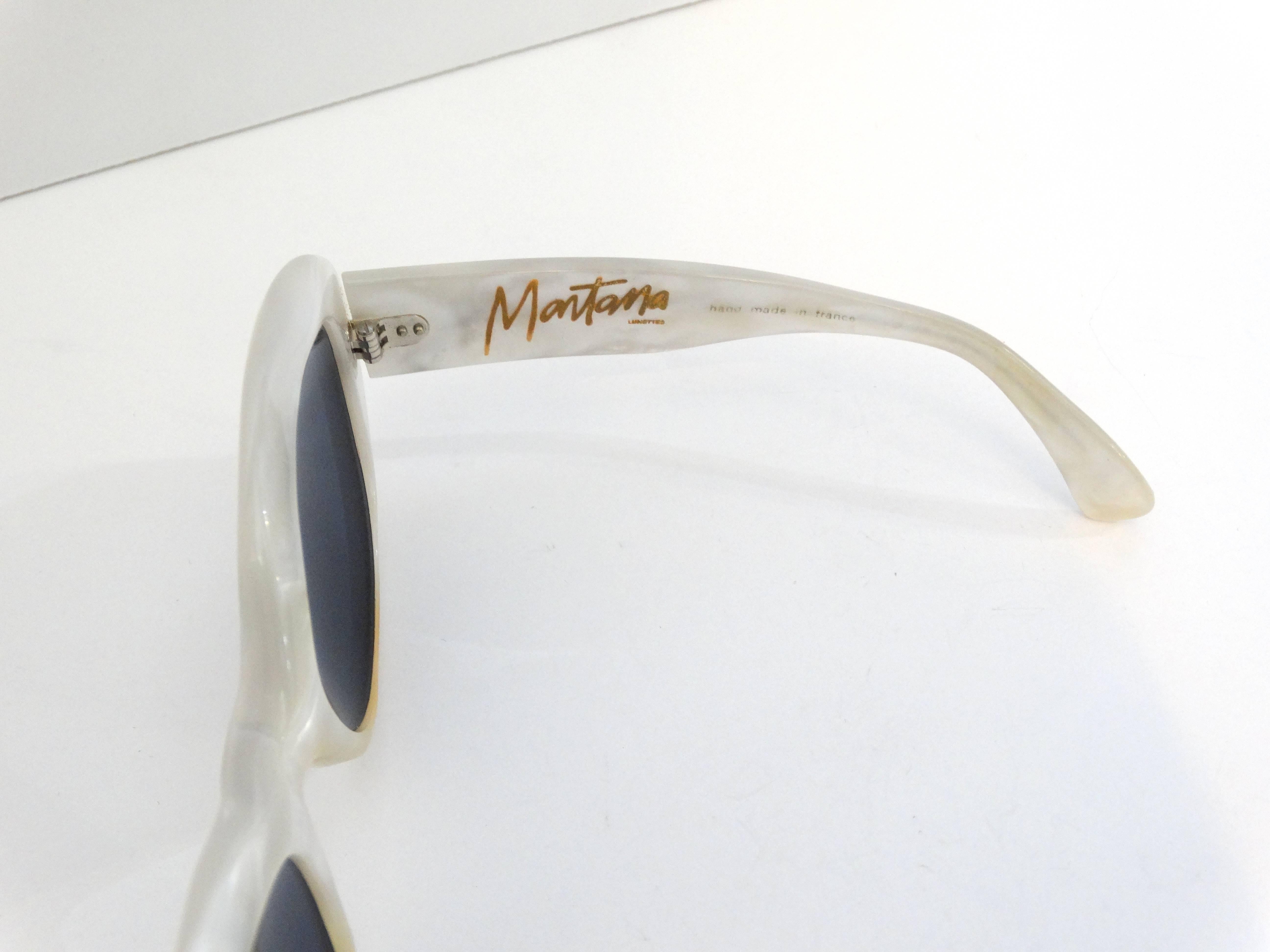 Black 1960s Claude Montana Mother of Pearl Sunglasses