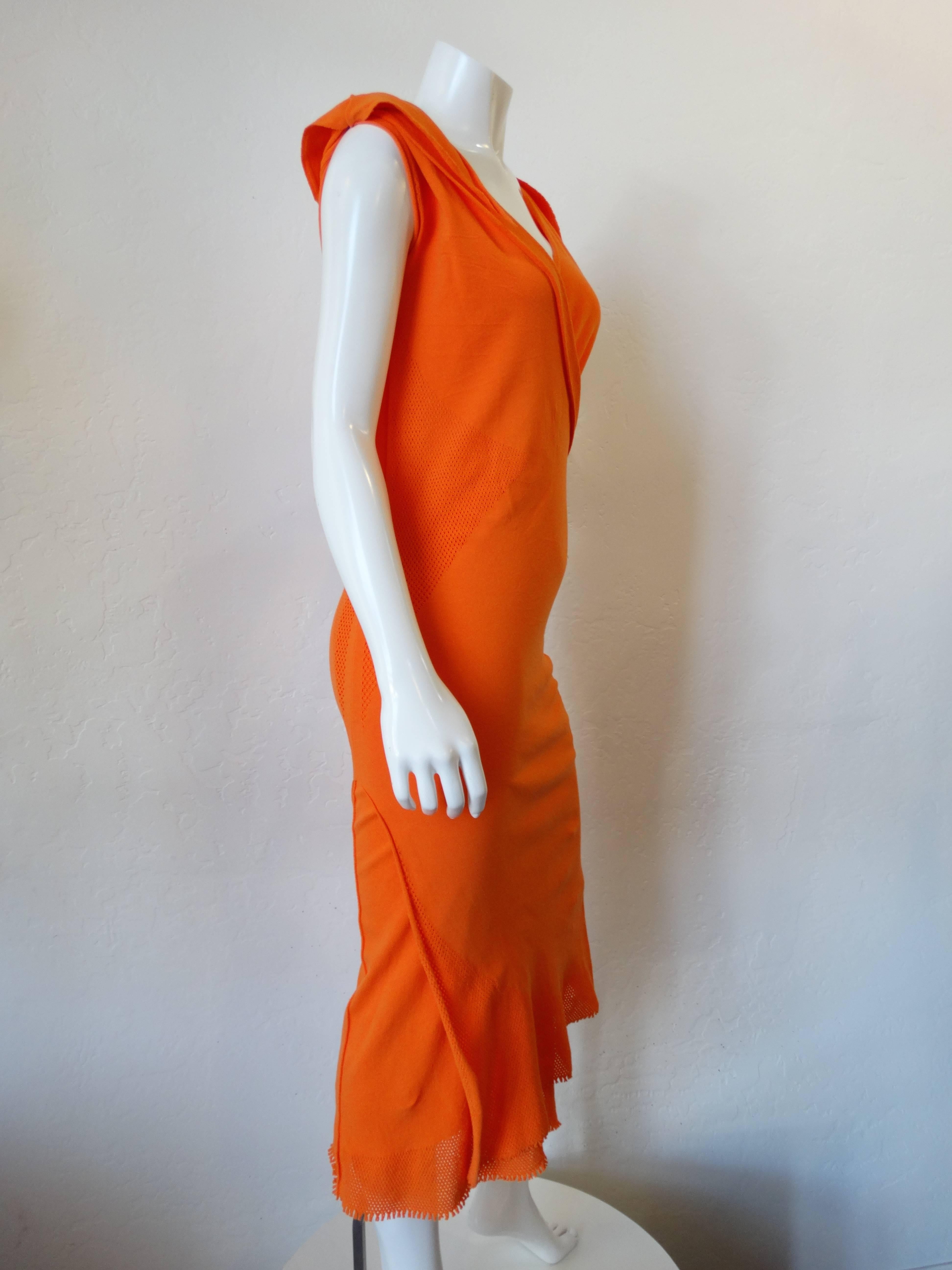 Red Documented 2005 A-POC by Issey Miyake & Dai Fujiwara 2-Piece Orange Dress Set For Sale