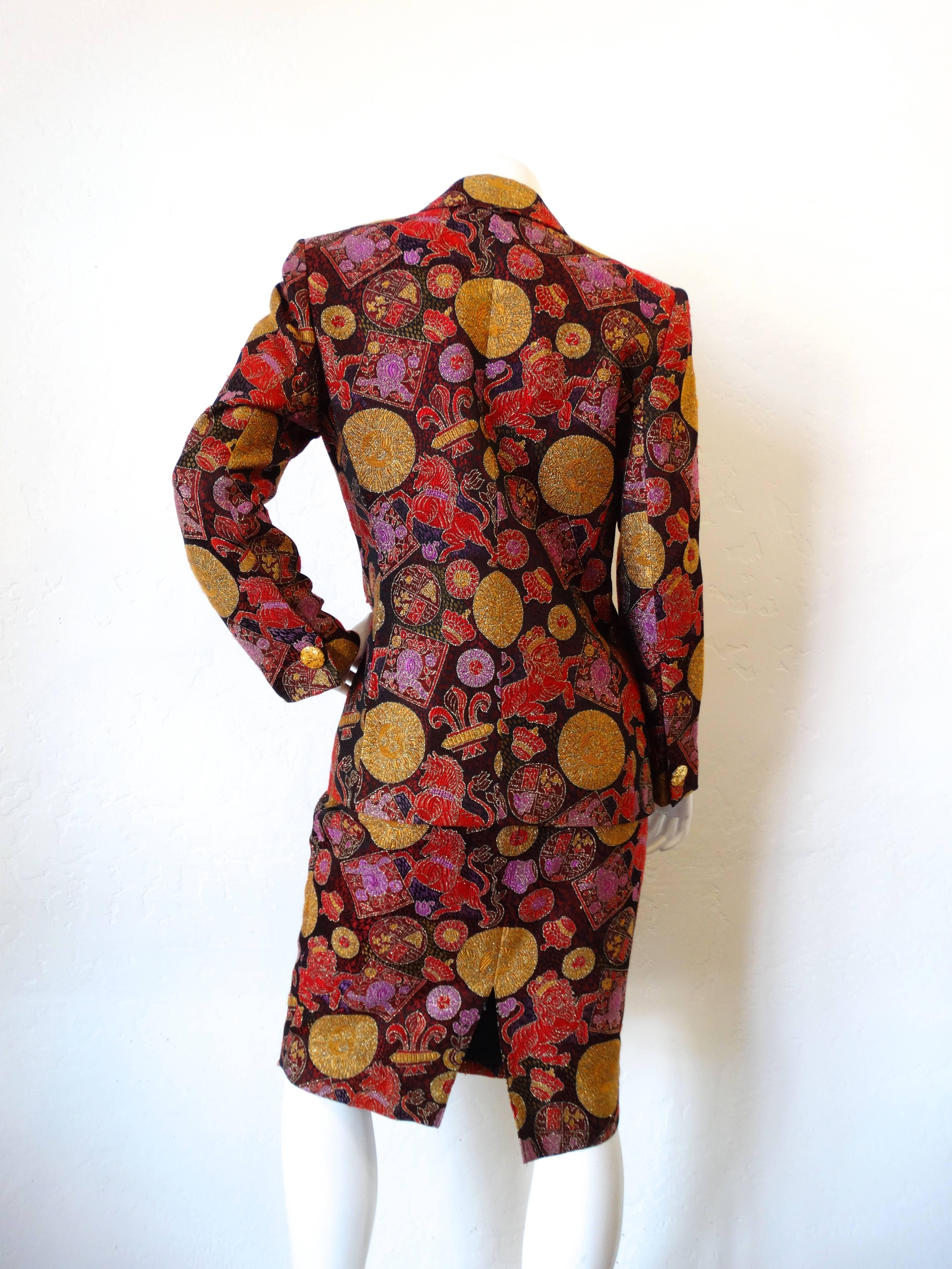 Women's 1980s Guy Laroche Oriental Printed Suit Set
