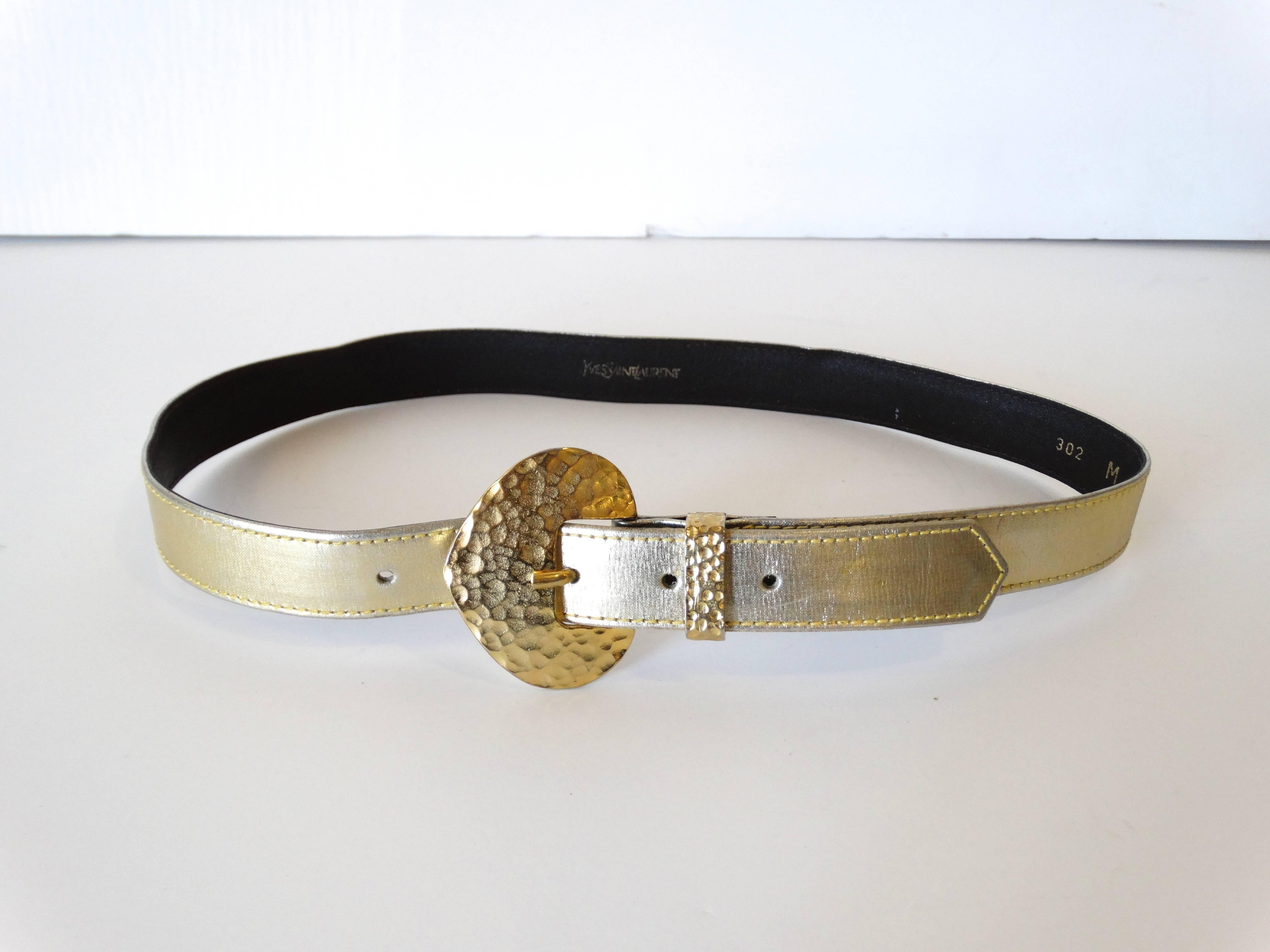 1980s Yves Saint Laurent Metallic Belt In Excellent Condition For Sale In Scottsdale, AZ