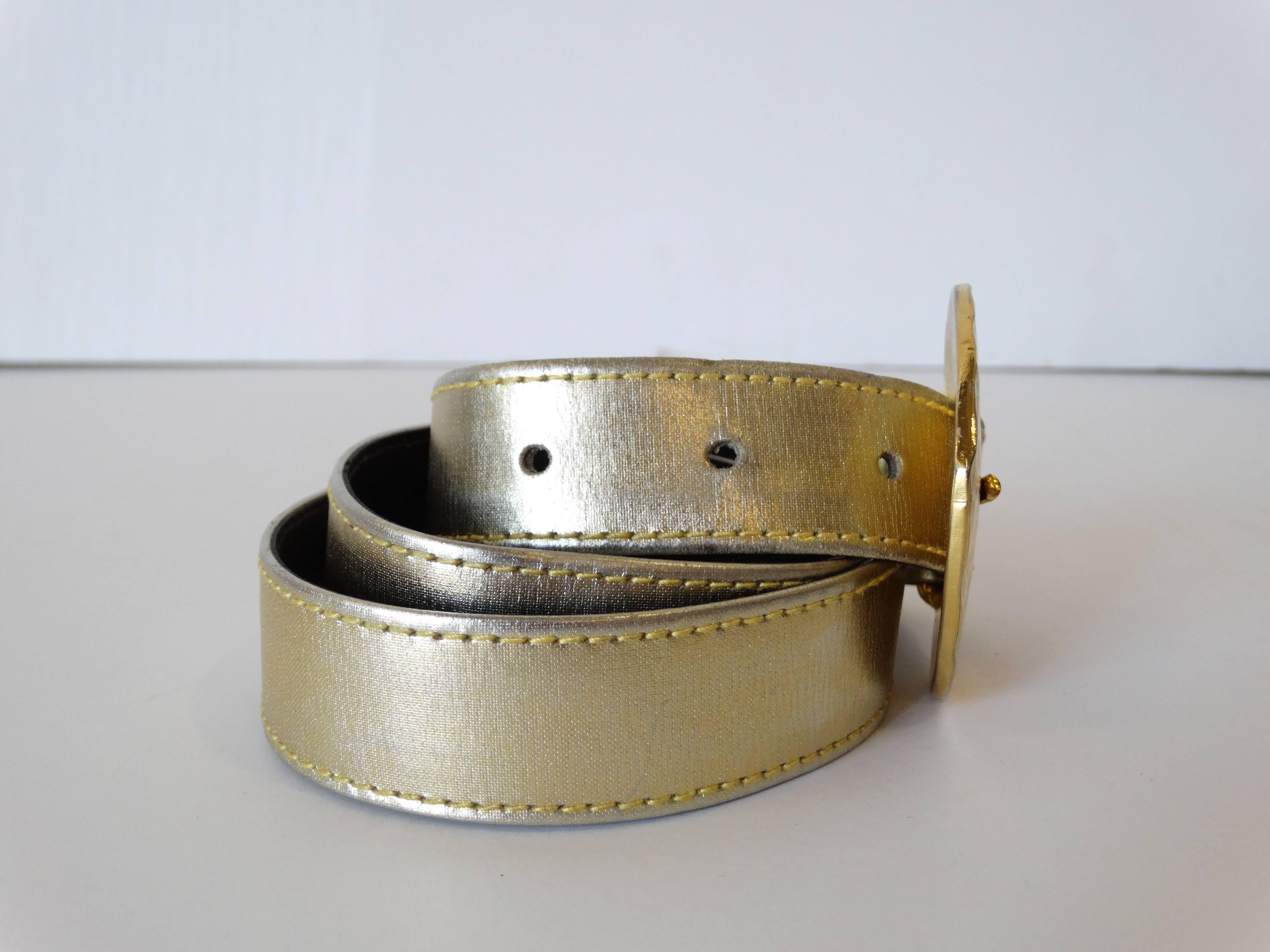 Women's 1980s Yves Saint Laurent Metallic Belt For Sale