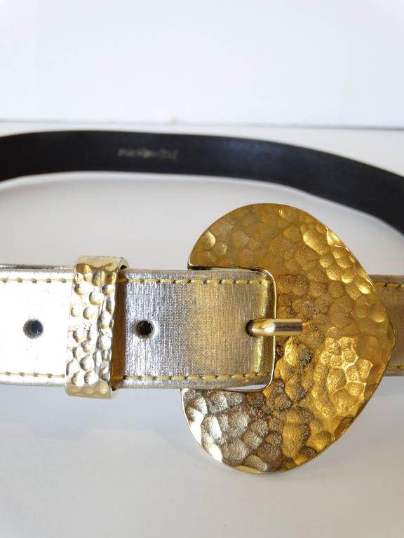 1980s Yves Saint Laurent Metallic Belt For Sale at 1stDibs display picture 2