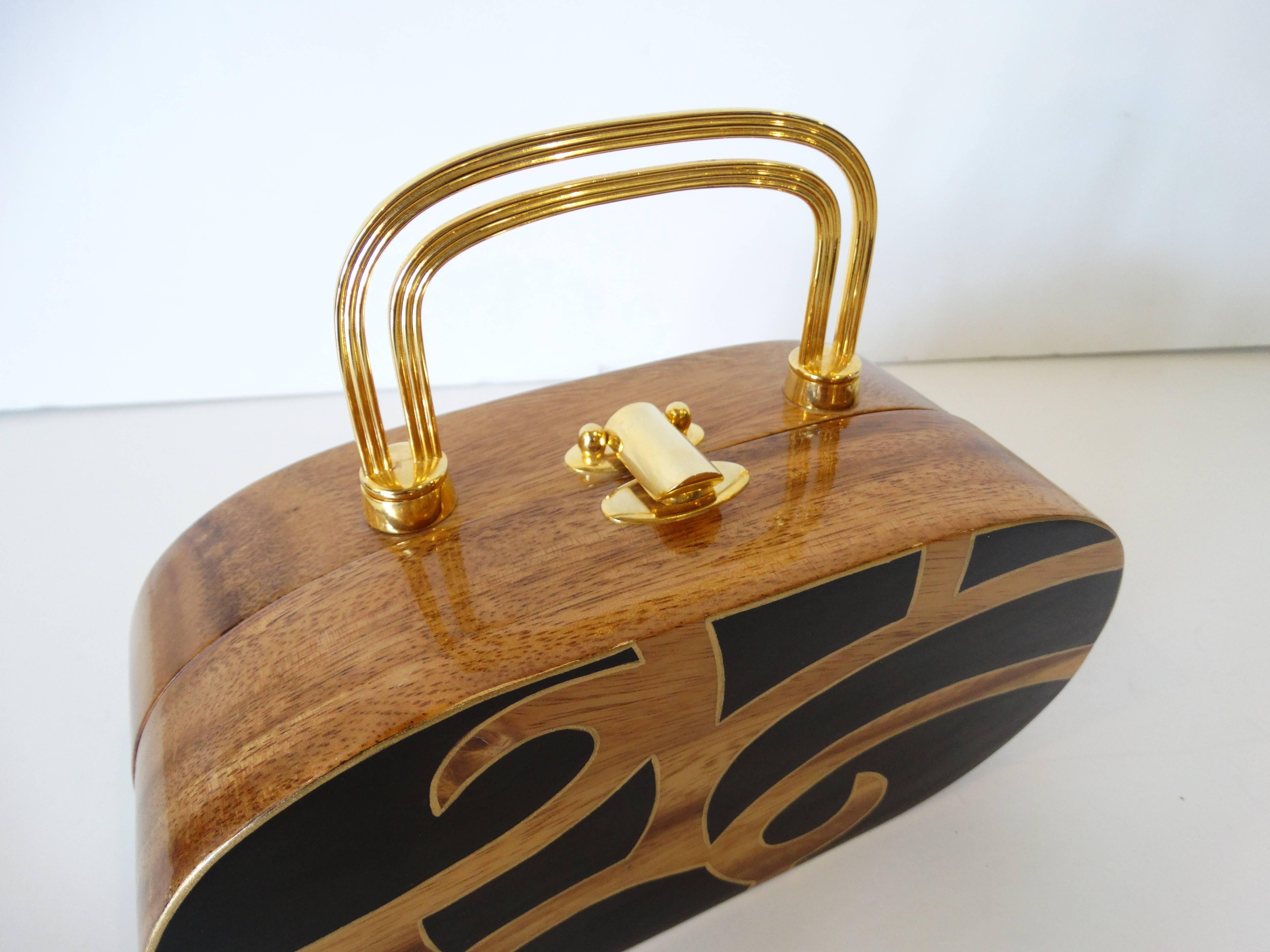 Timmy Woods Lacquered Wood Handbag 1